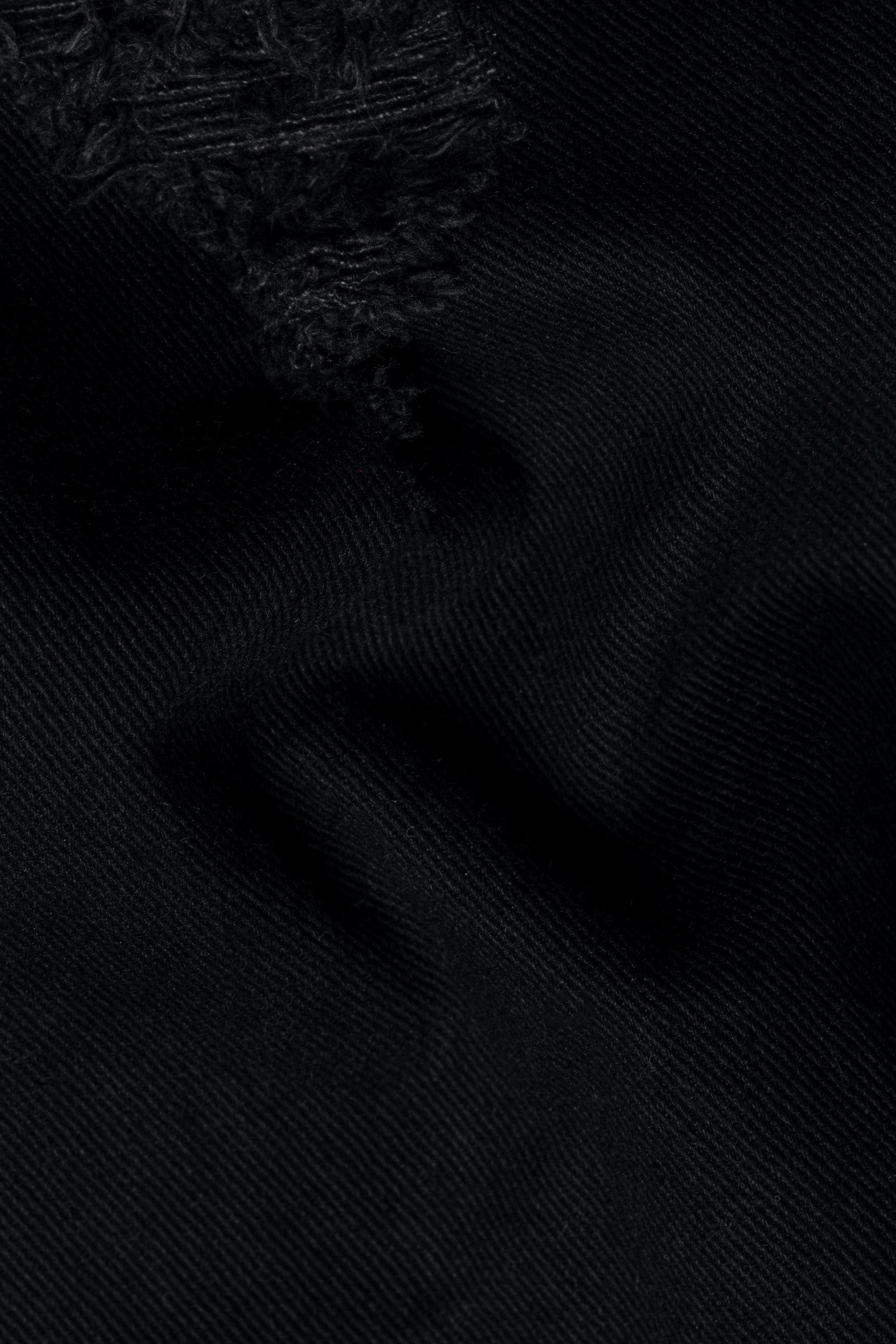 Jade black mildly Distressed Stretchable Denim