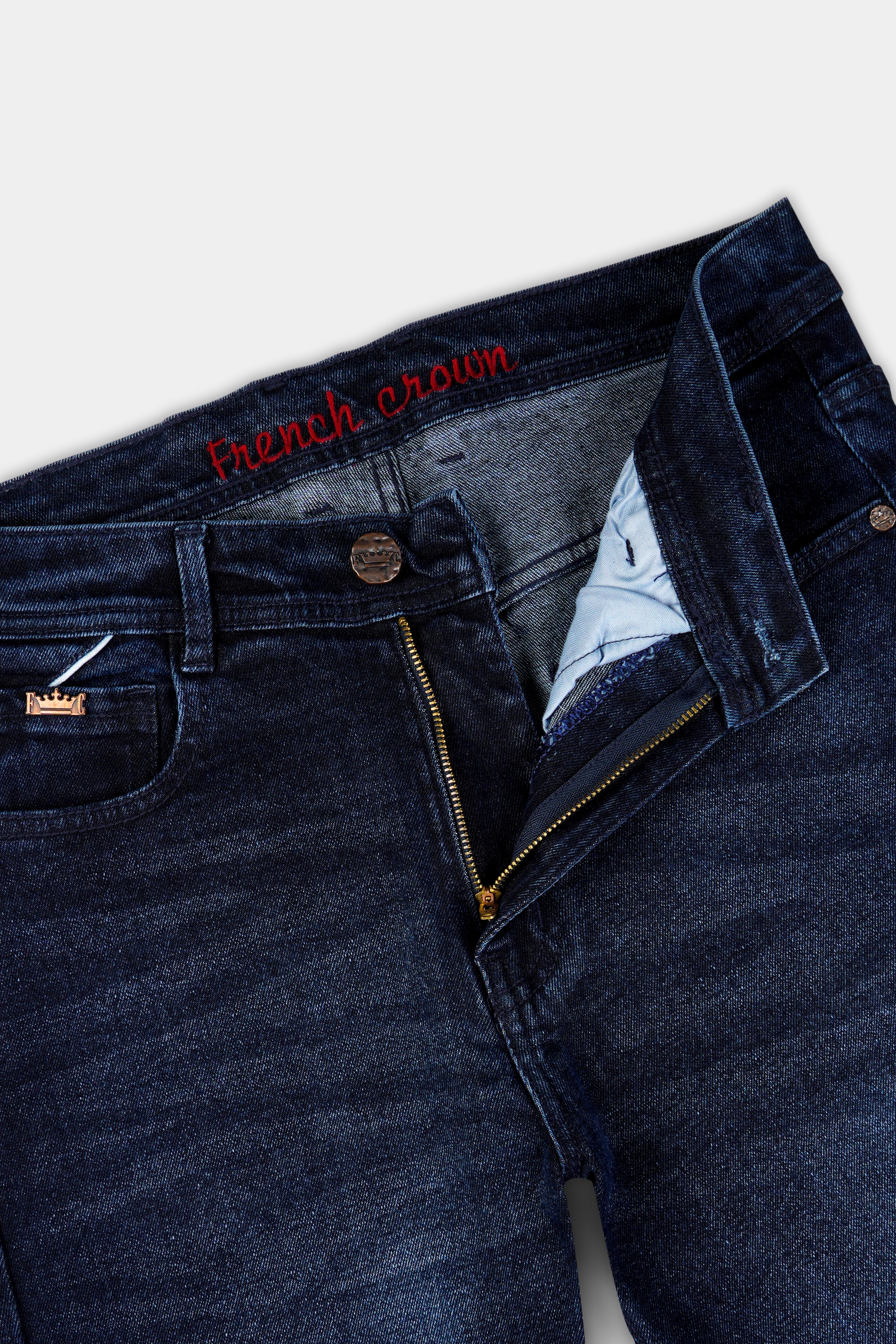 Tealish Blue Mildly Distracted Stretchable Denim