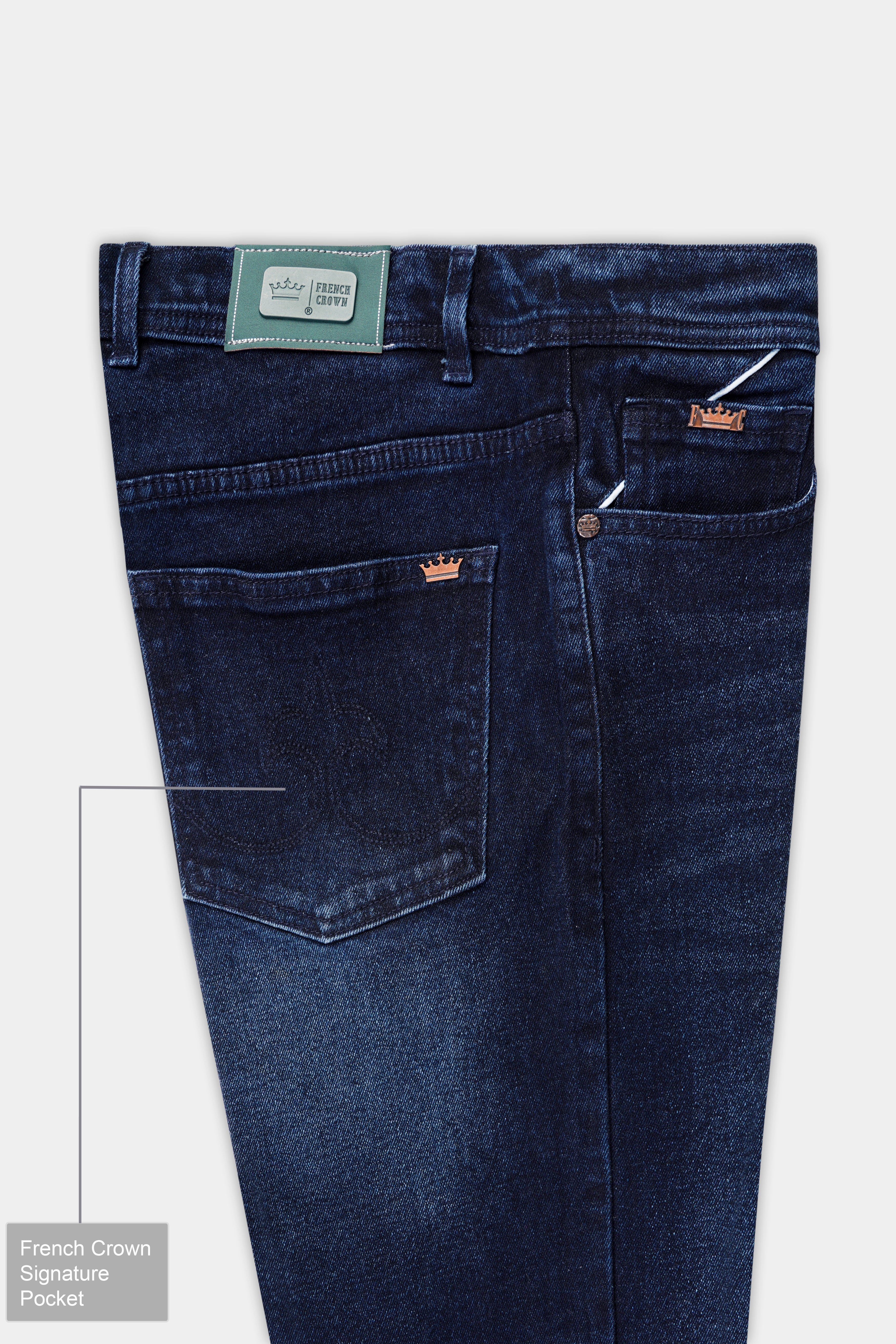 Tealish Blue Mildly Distracted Stretchable Denim