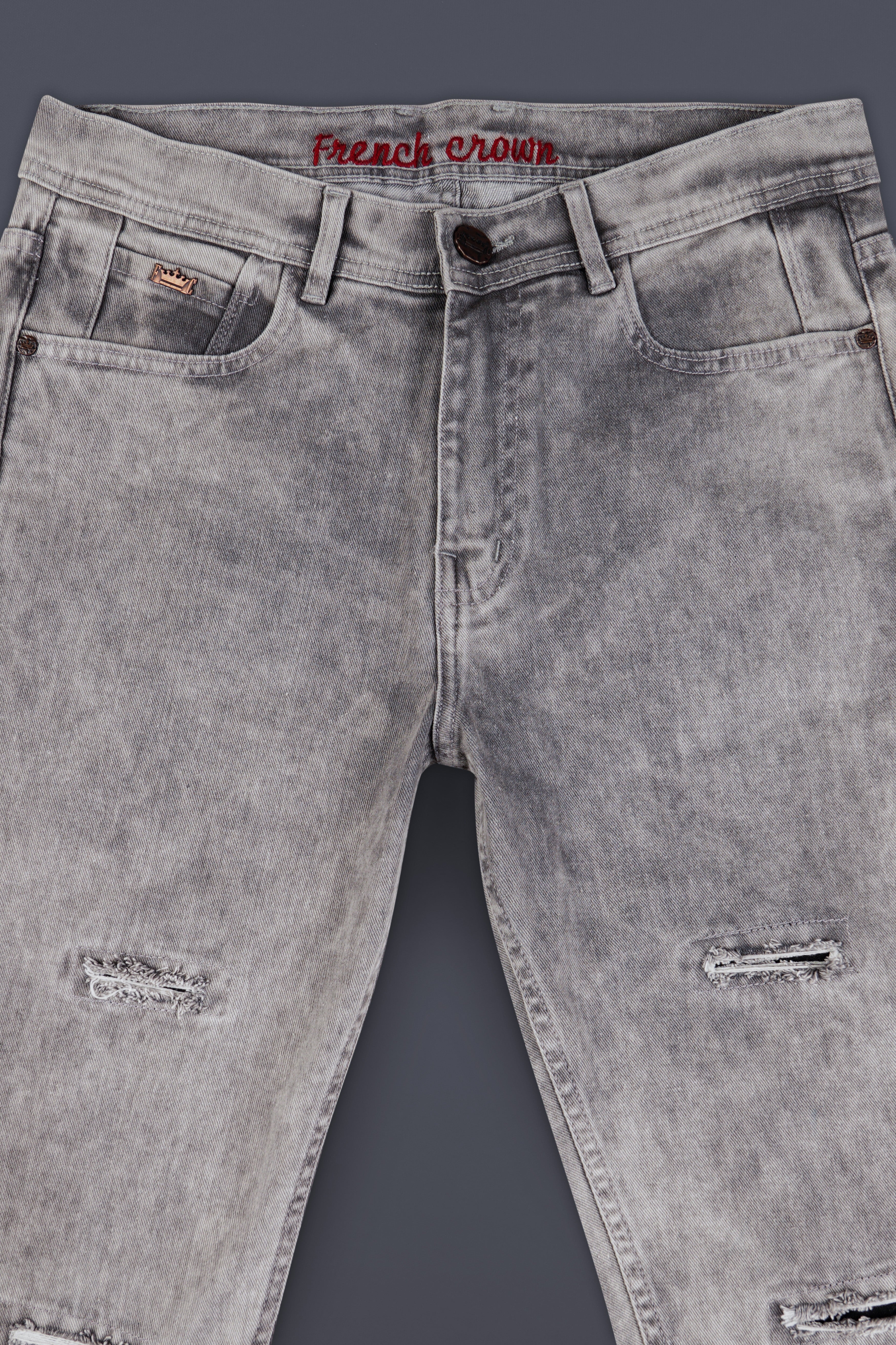 Martini Gray Whickering Washed Stretchable Denim