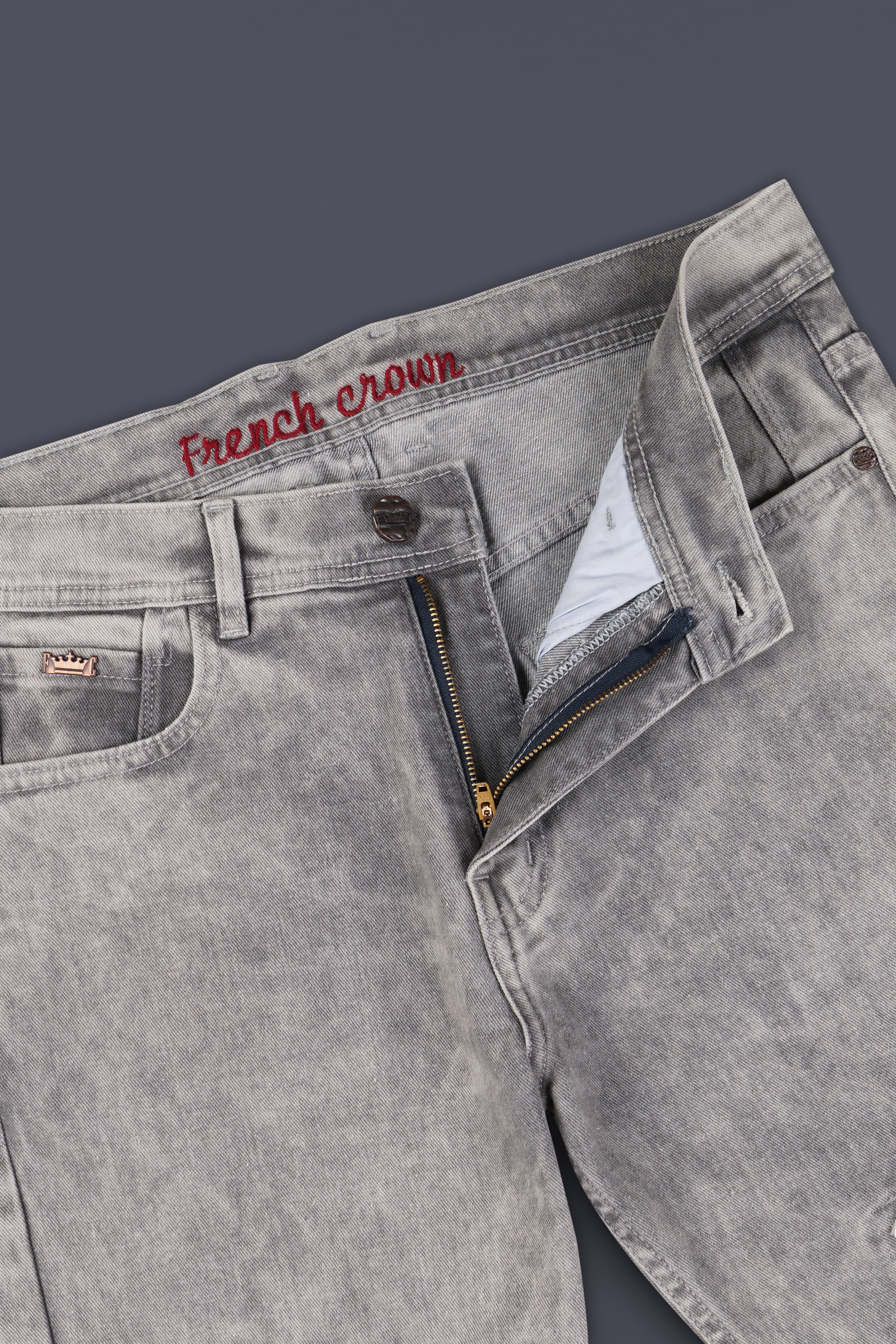 Martini Gray Whickering Washed Stretchable Denim