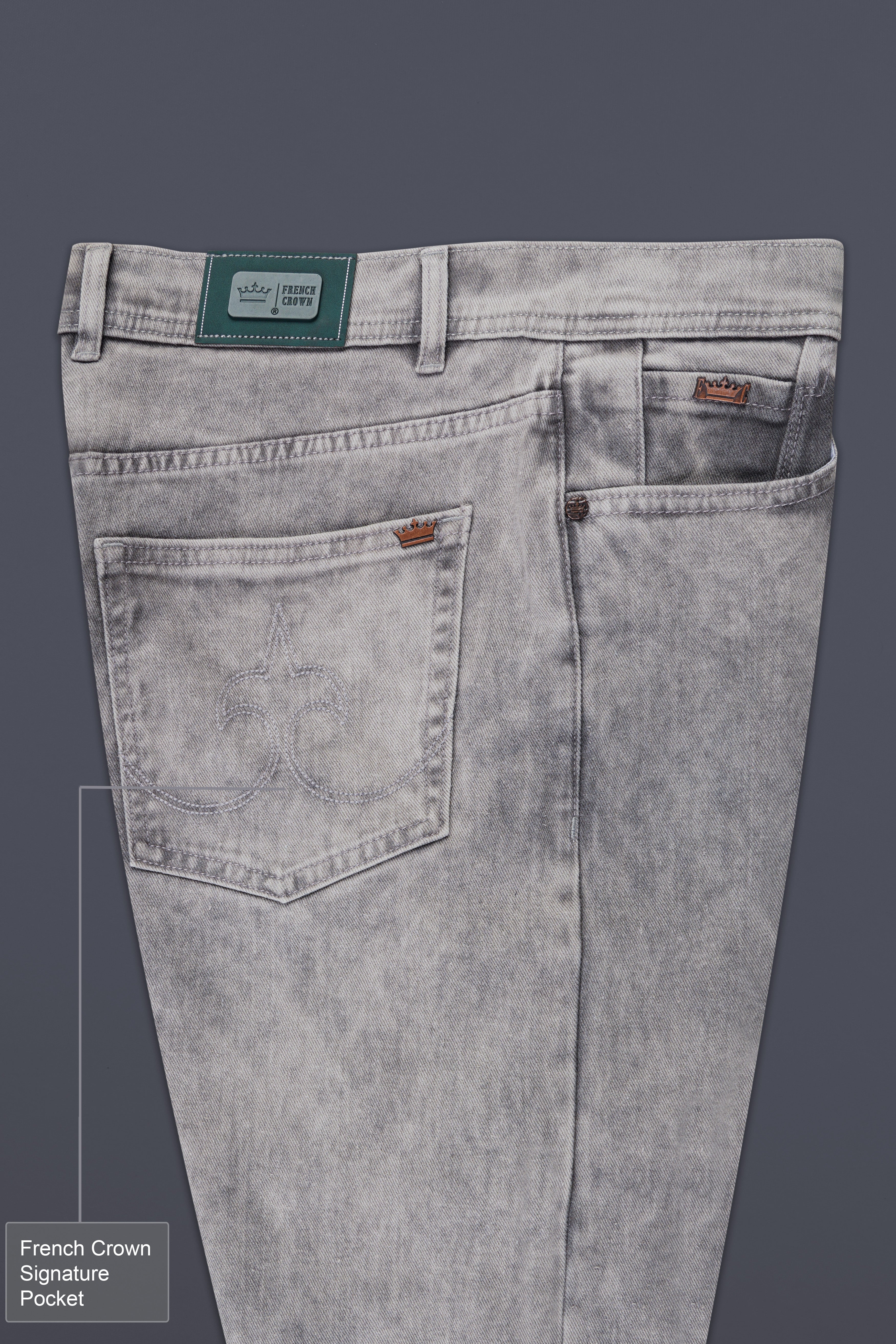 Martini Gray Whickering Washed Stretchable Denim