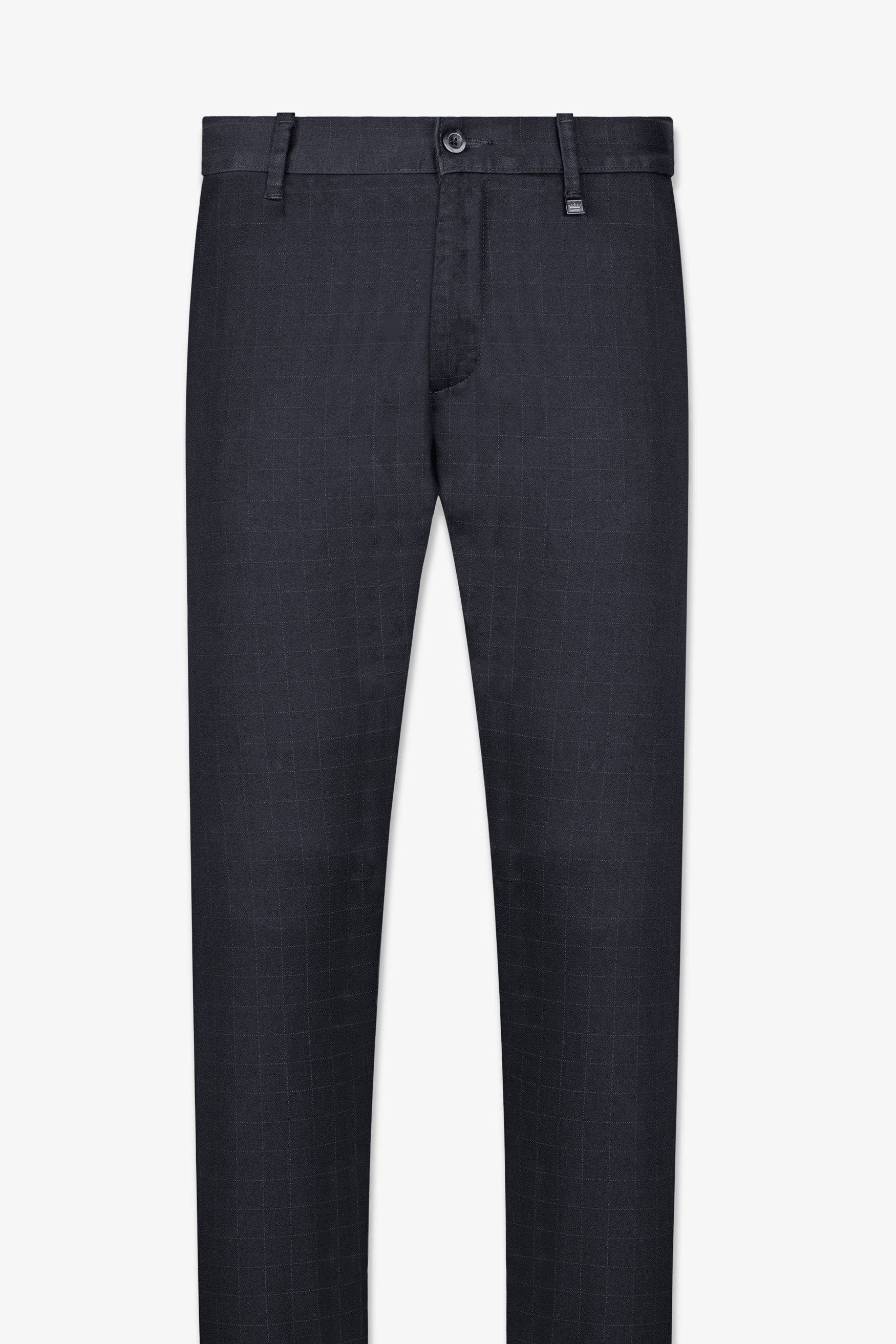 Thunder Blue Subtle Windowpane Premium Cotton Chinos Pant