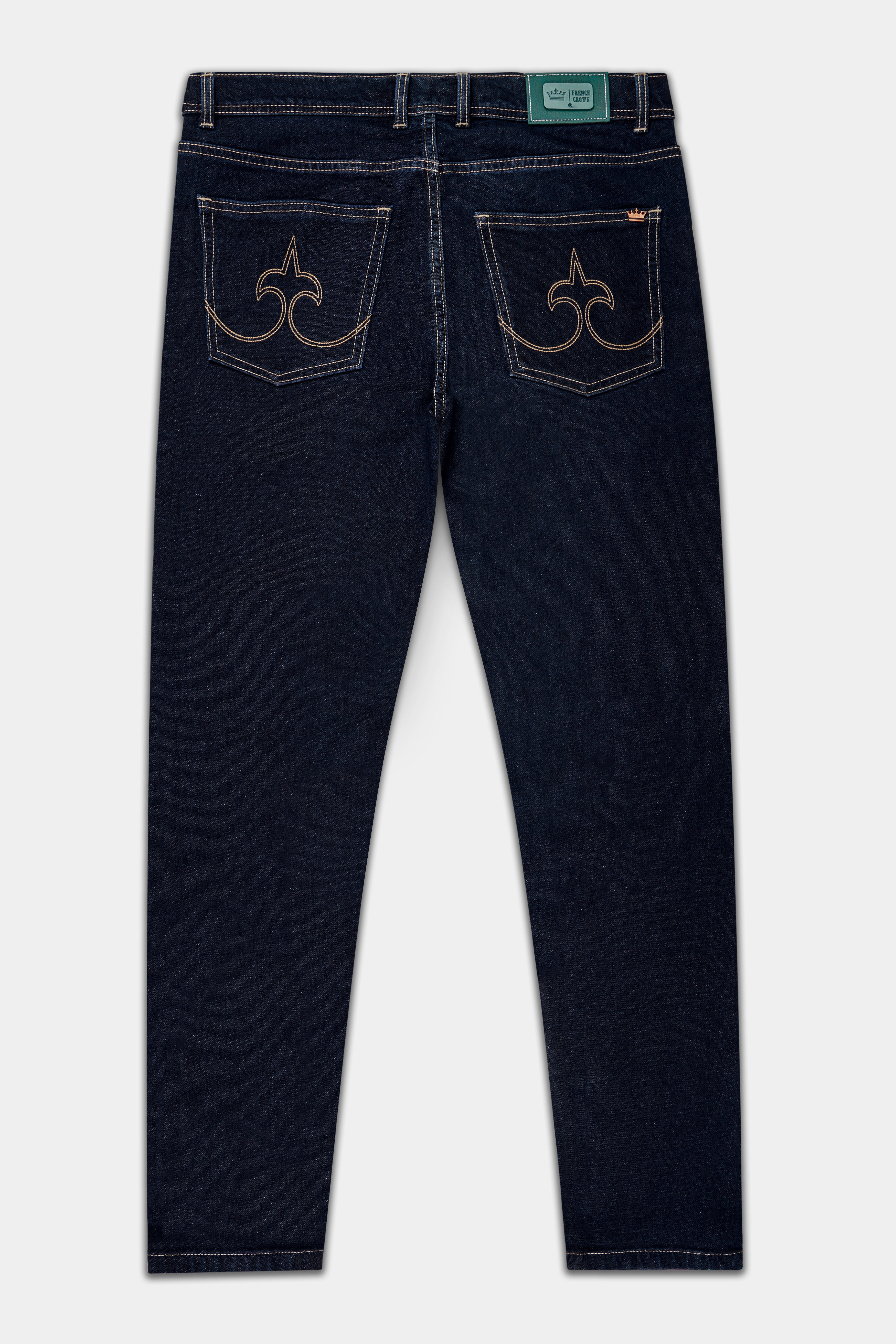 Ebony Dark Blue Clean Look Stretchable Denim