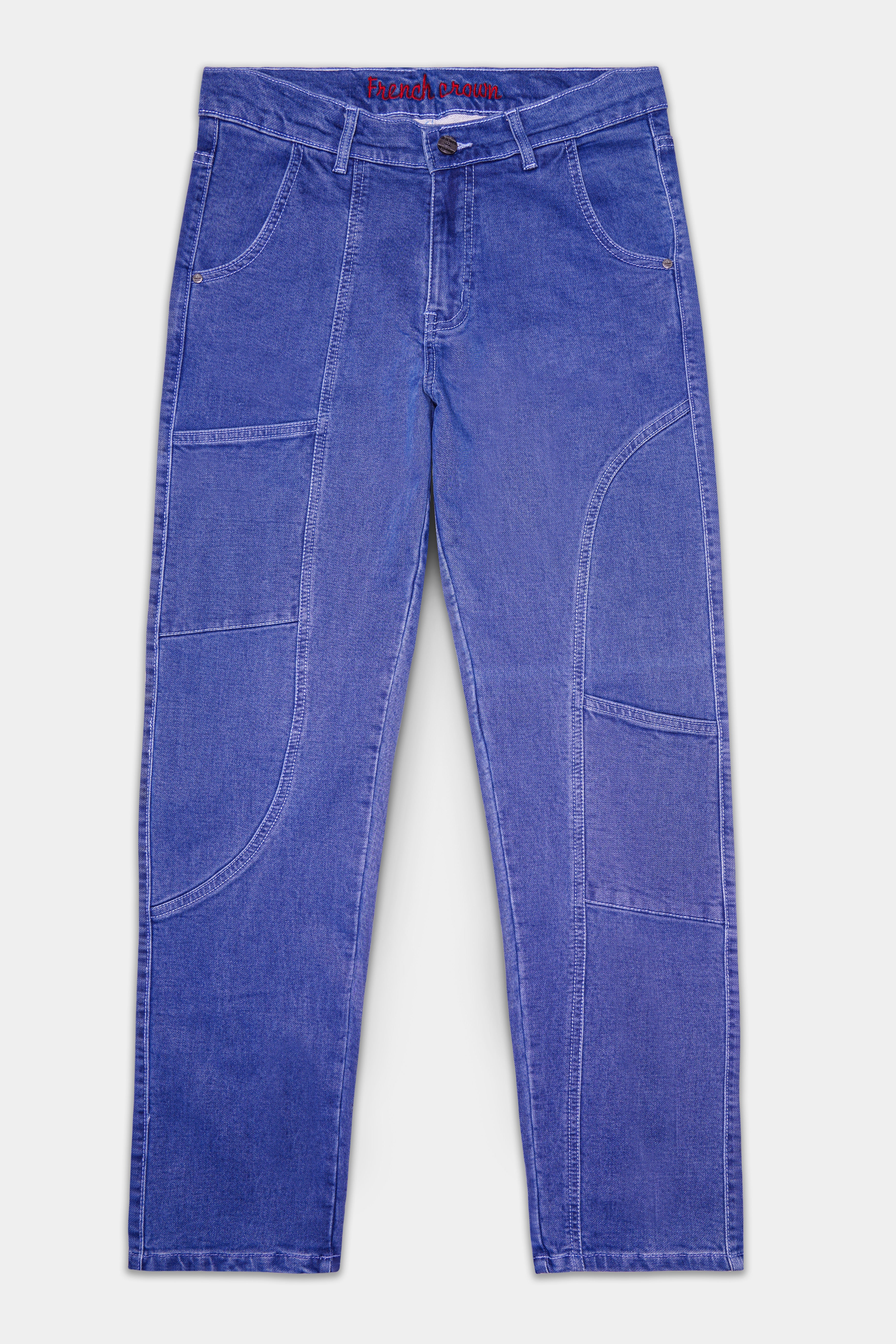 Chambray Blue Rinse Washed Stretchable Denim