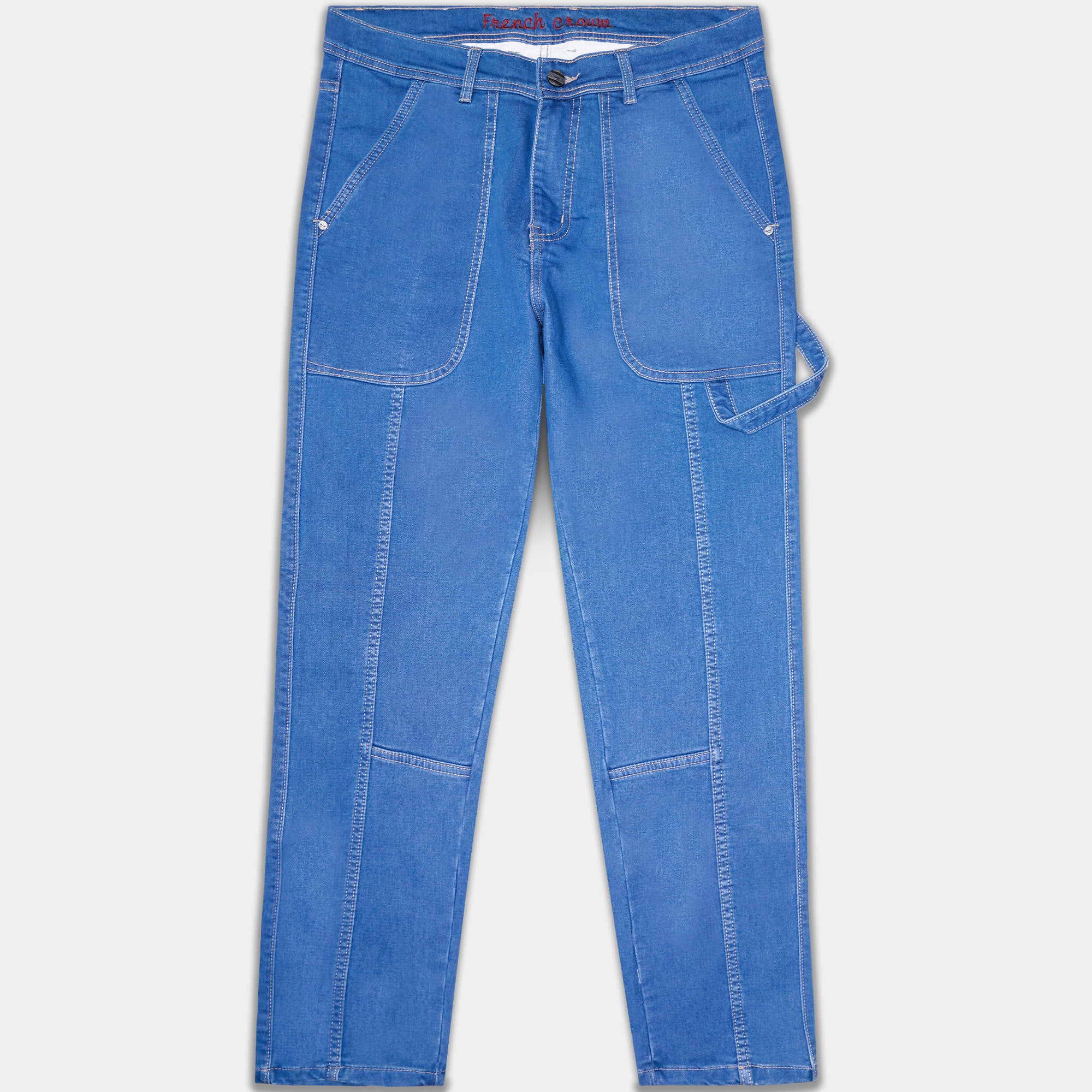 Tufts Blue Whiskering Regular Fit Mid-Rise Clean Look Denim Jeans