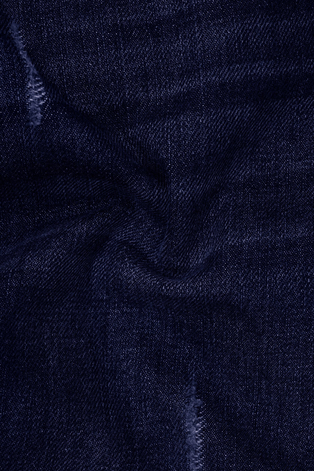 Night Blue Whiskering Wash Mildly Distressed Denim