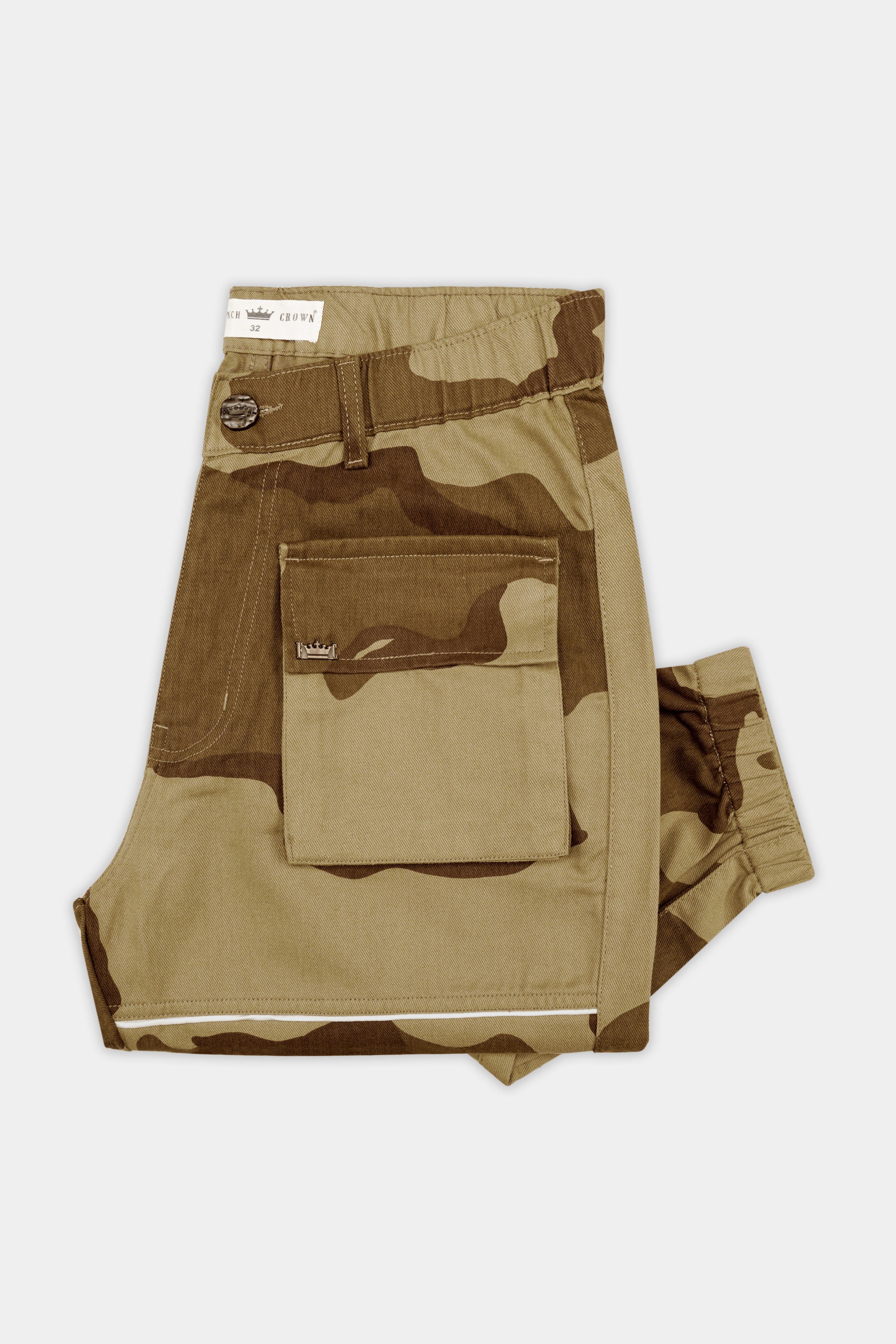 Irish Brown And Domino Cream Camouflage Cargo Pant