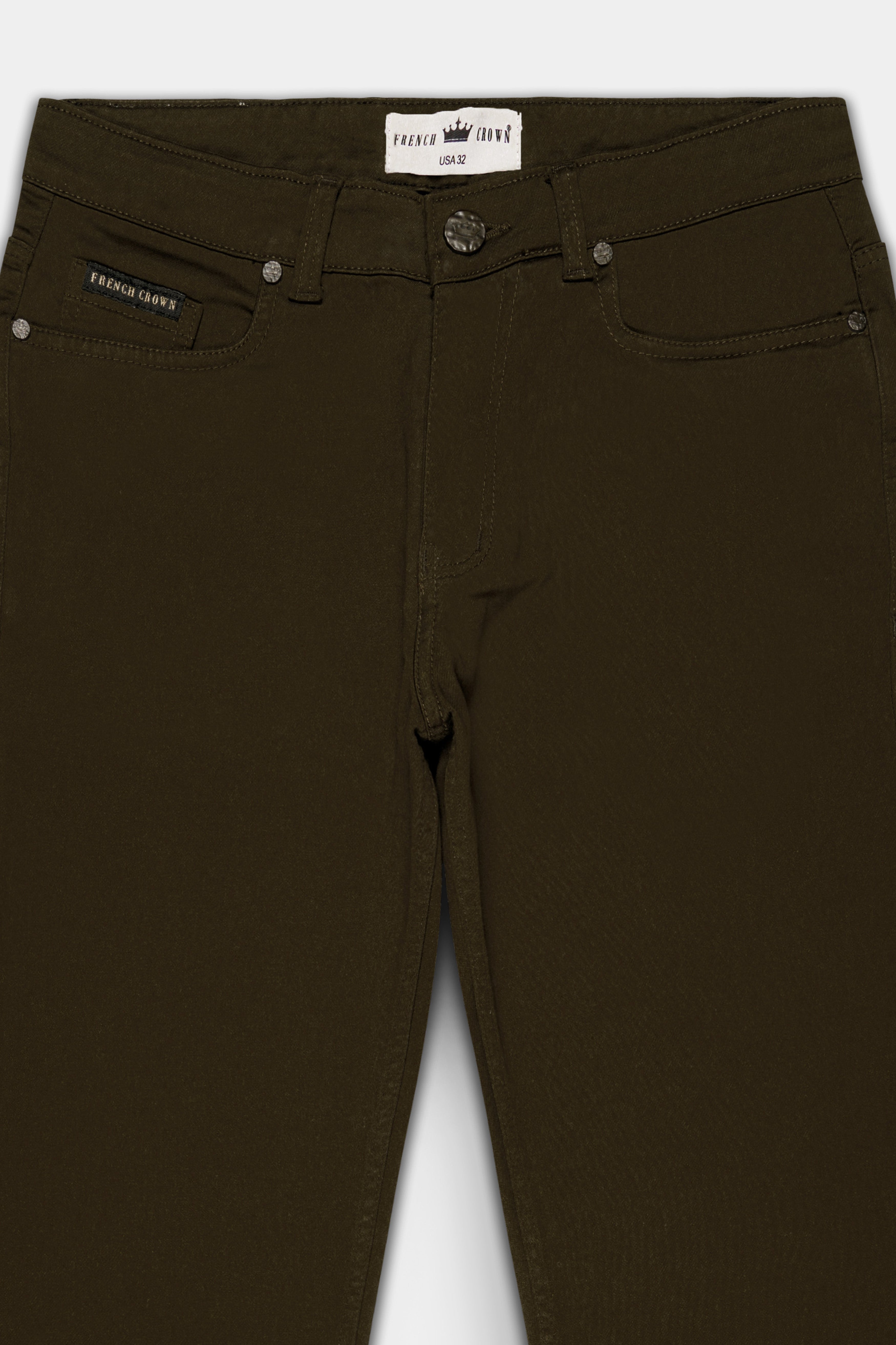 Mondo Brown Rinsed Clean Look Stretchable Denim