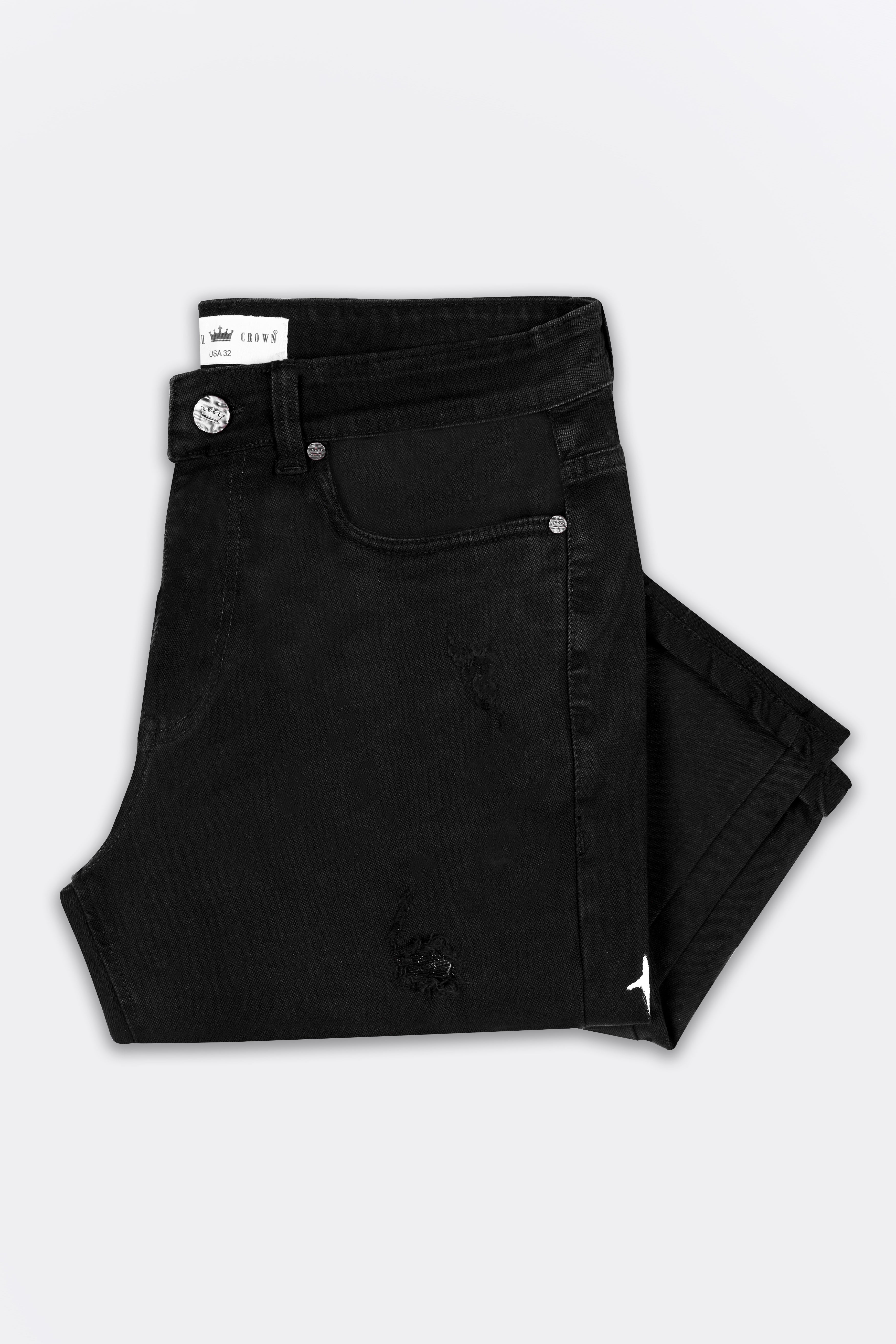Jade Black and White Rinse Wash Hand Painted Denim J145-ART-30, J145-ART-32, J145-ART-34, J145-ART-36, J145-ART-38, J145-ART-40