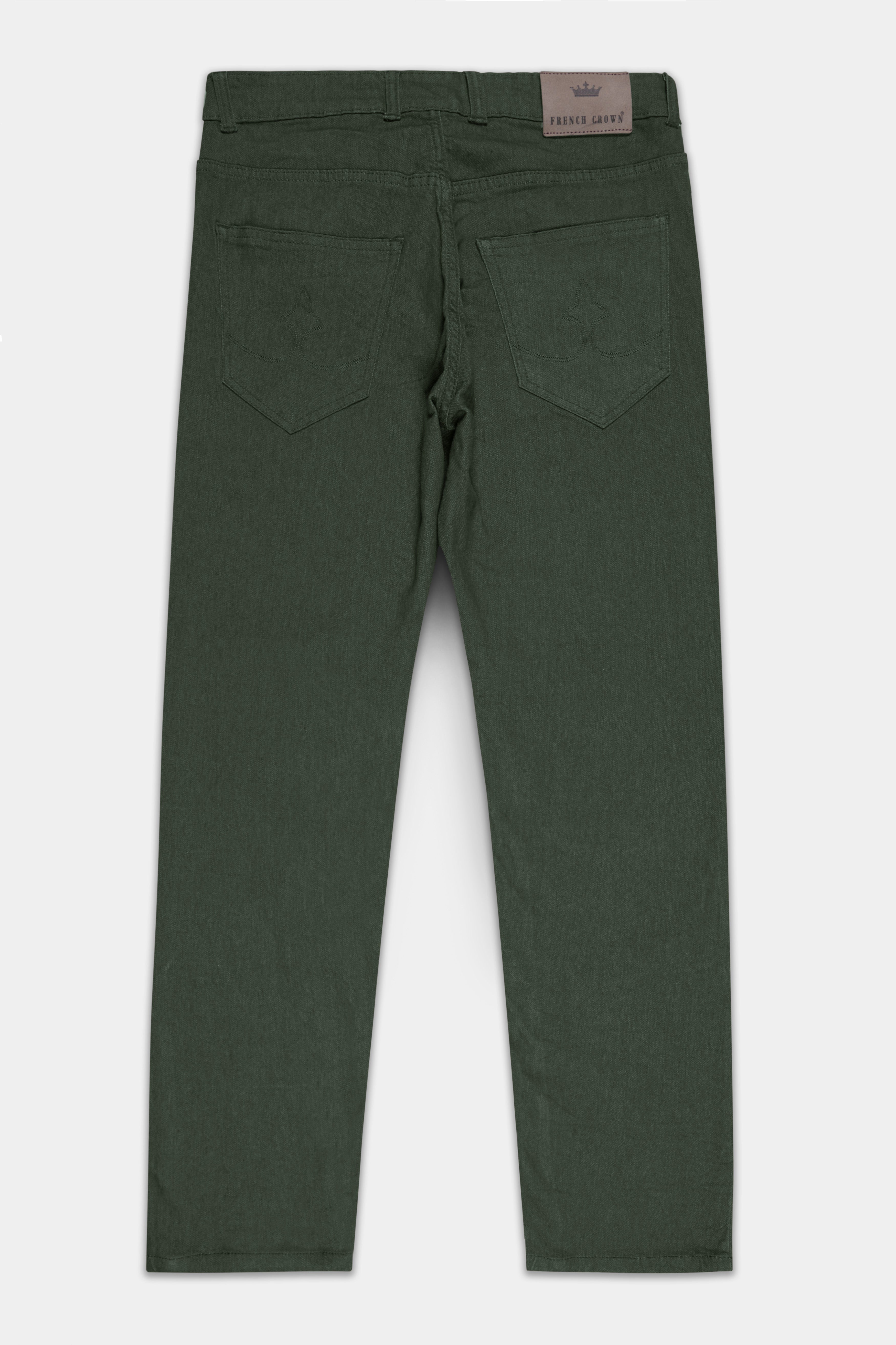 Wenge Green Rinse Wash Clean Look Stretchable Denim