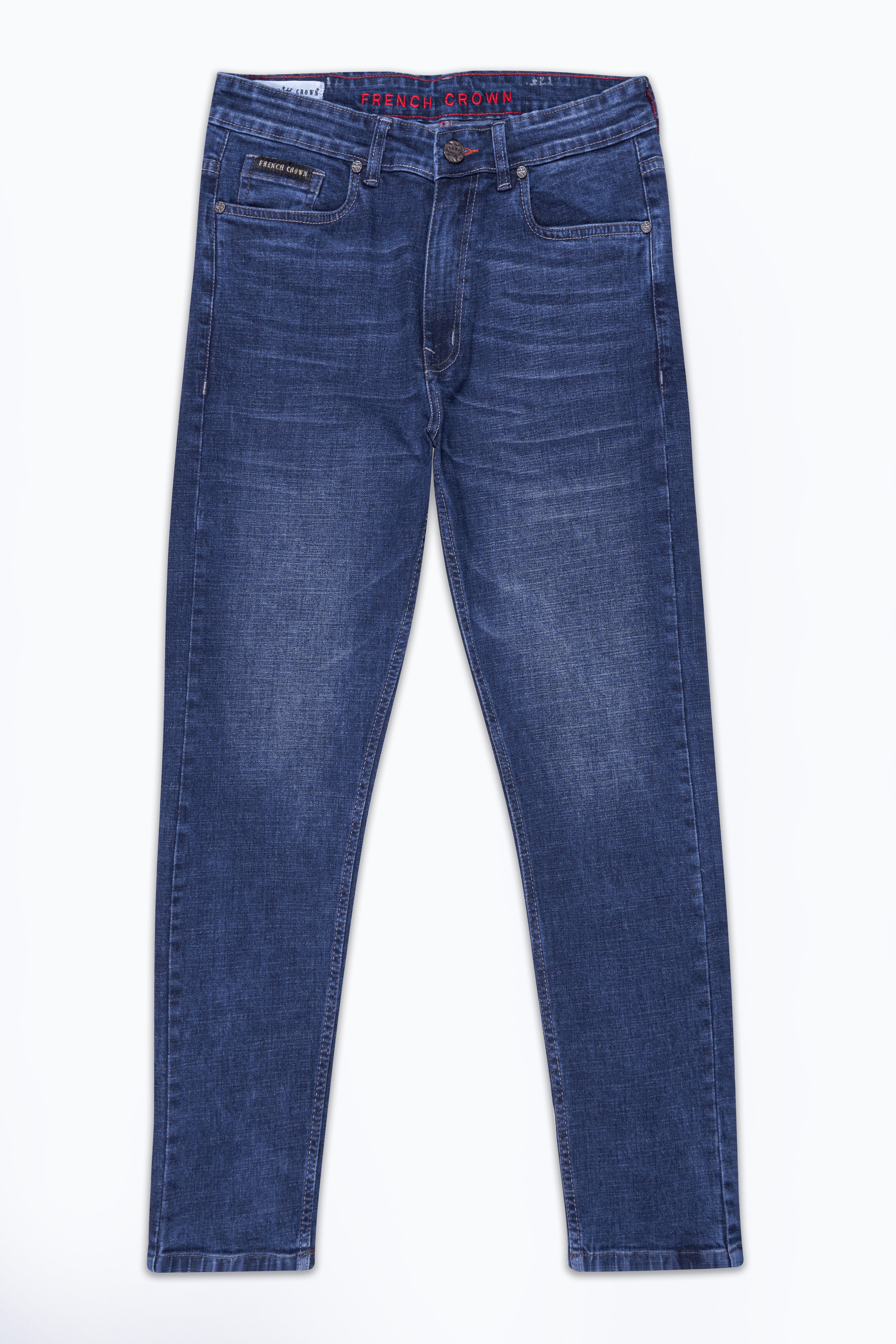 Zodiac Blue Whiskering Wash Emoji Hand Painted Stretchable Denim J166-ART-30, J166-ART-32, J166-ART-34, J166-ART-36, J166-ART-38, J166-ART-40