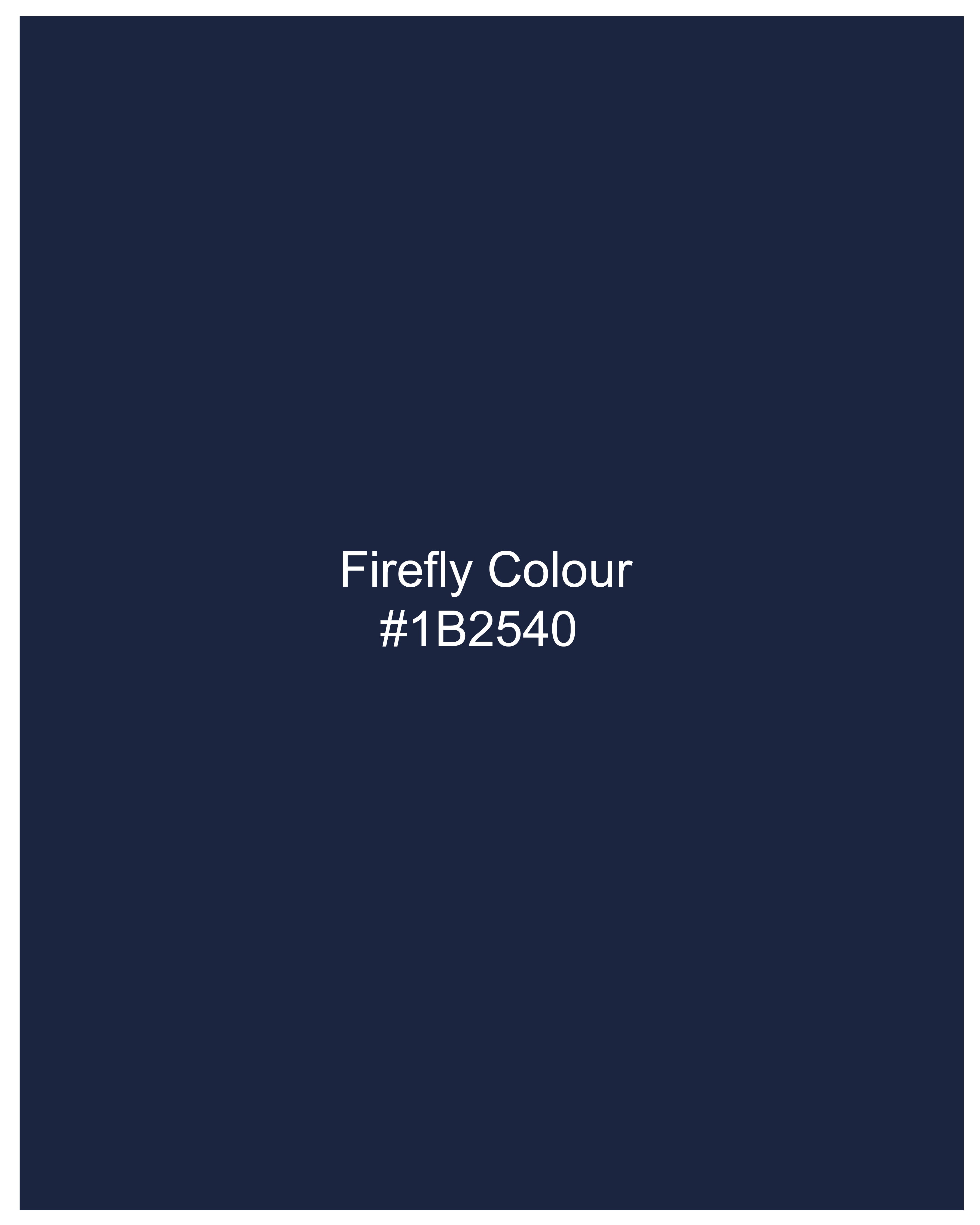 Firefly Blue Stars Hand Printed Stretchable Designer Denim