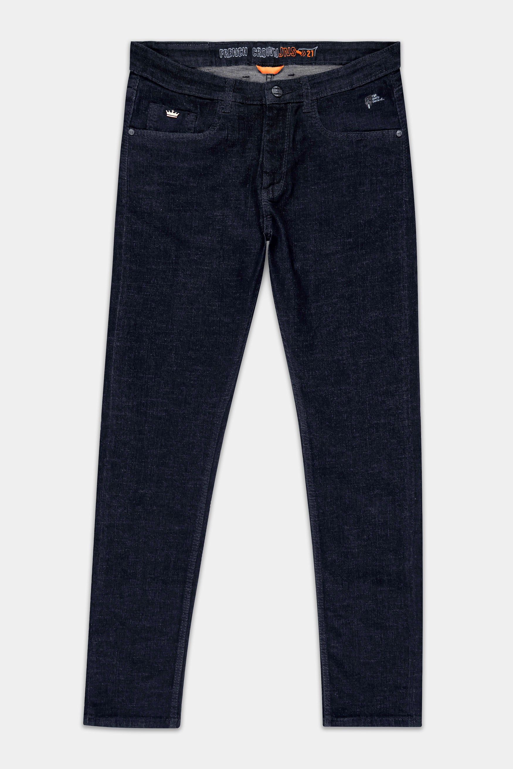 Vulcan Blue Slim Fit Mid-Rise Clean Look Stretchable Denim