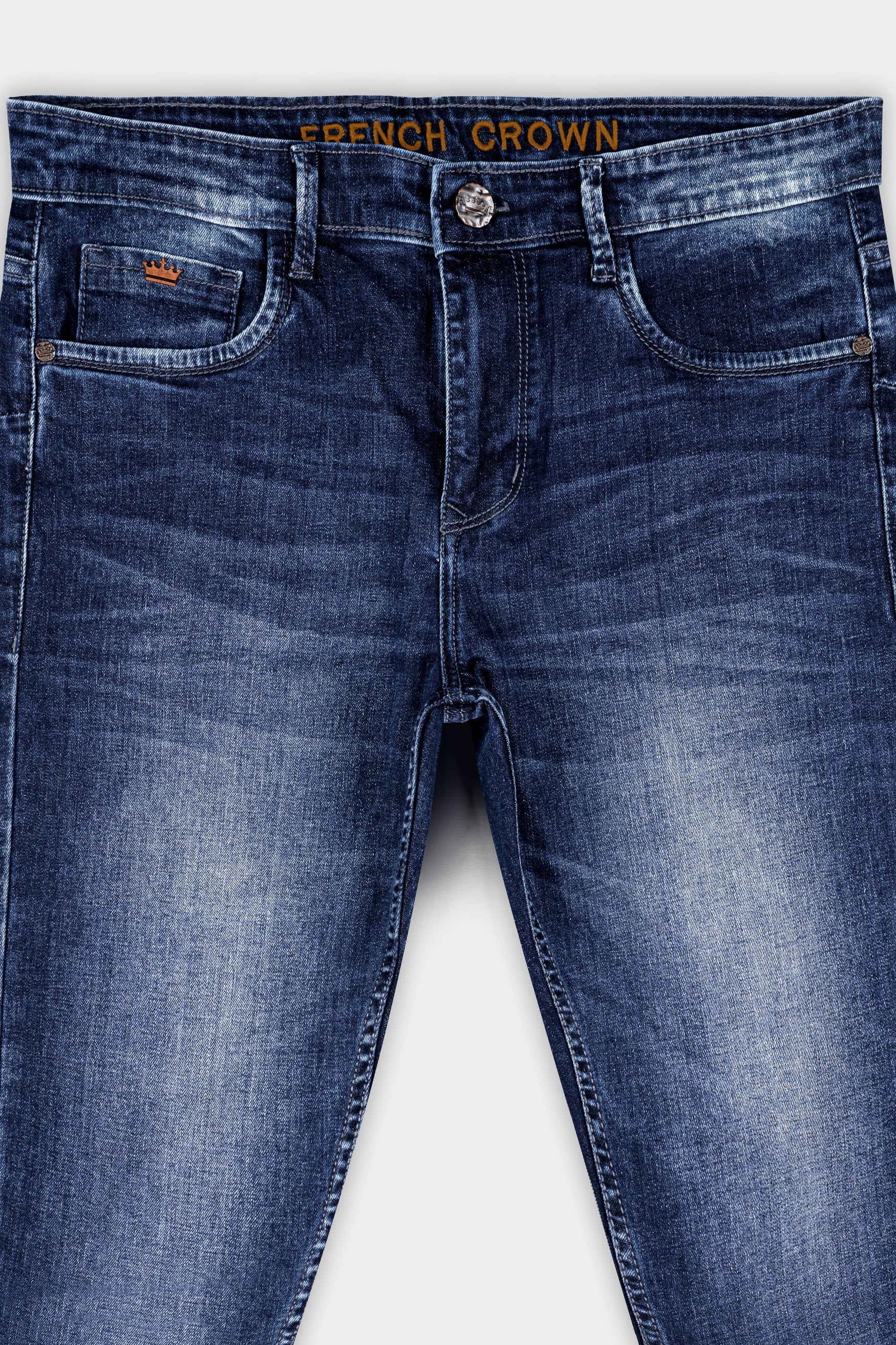 Blue Whiskering Wash Stretchable Denim