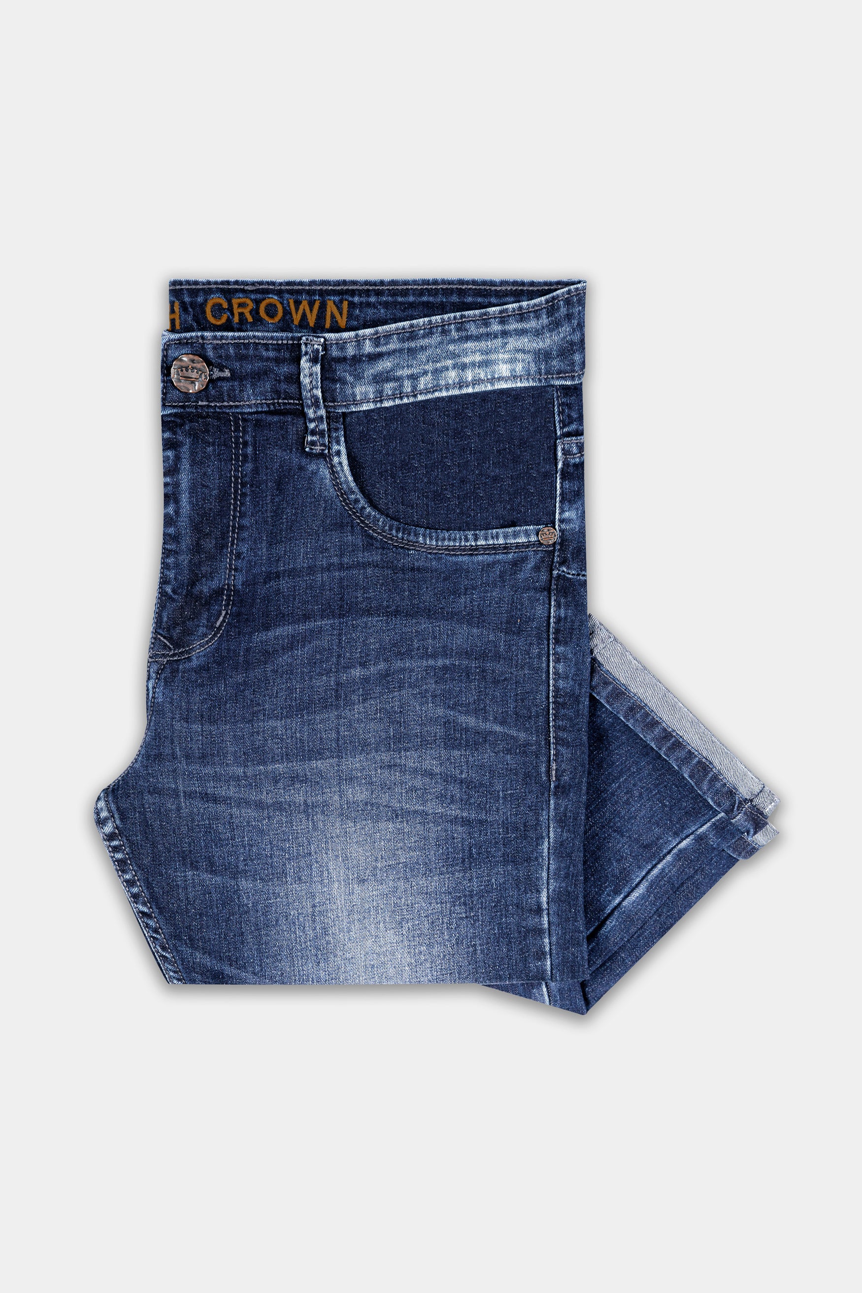 Blue Whiskering Wash Stretchable Denim