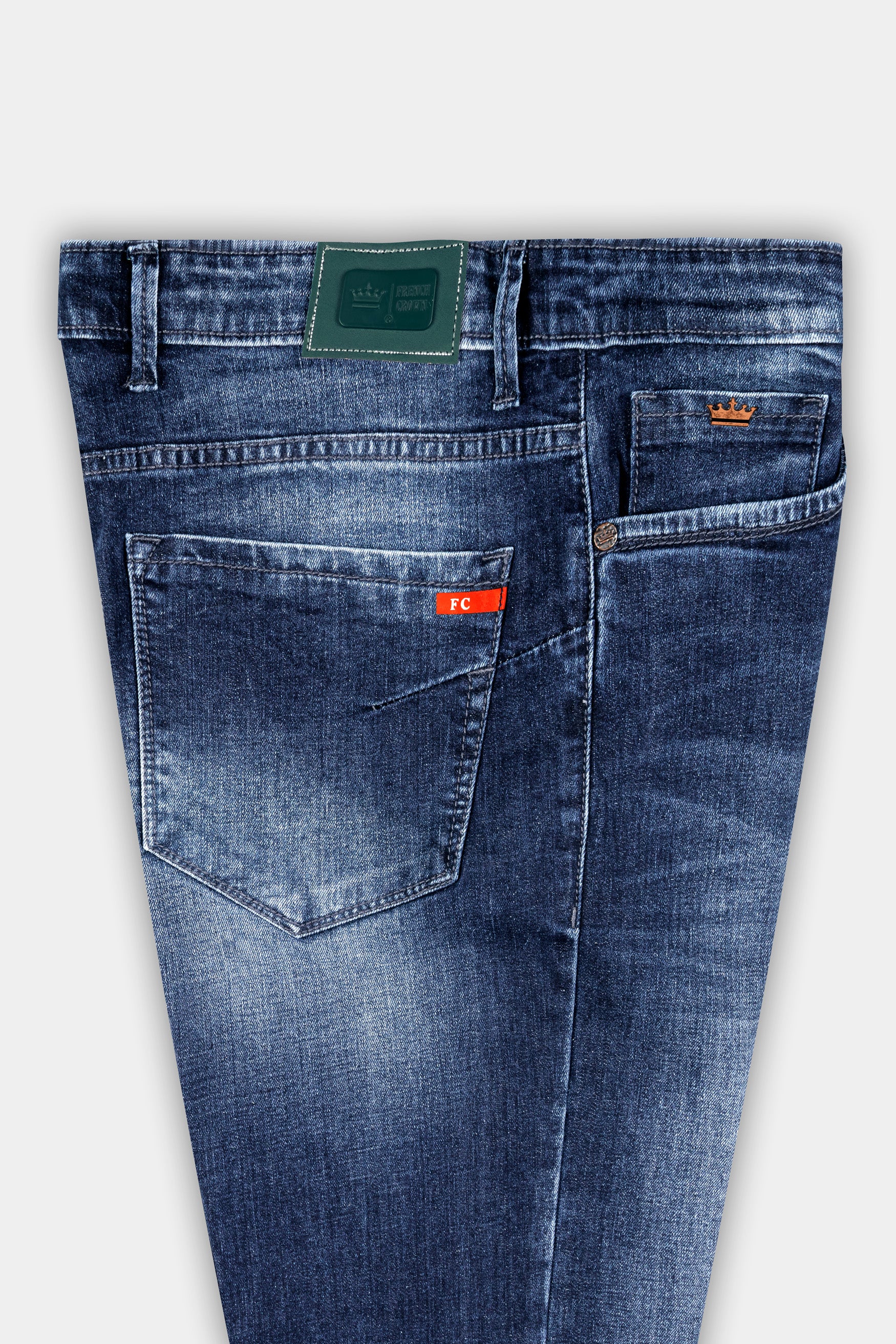 Blue Whiskering Wash Stretchable Denim