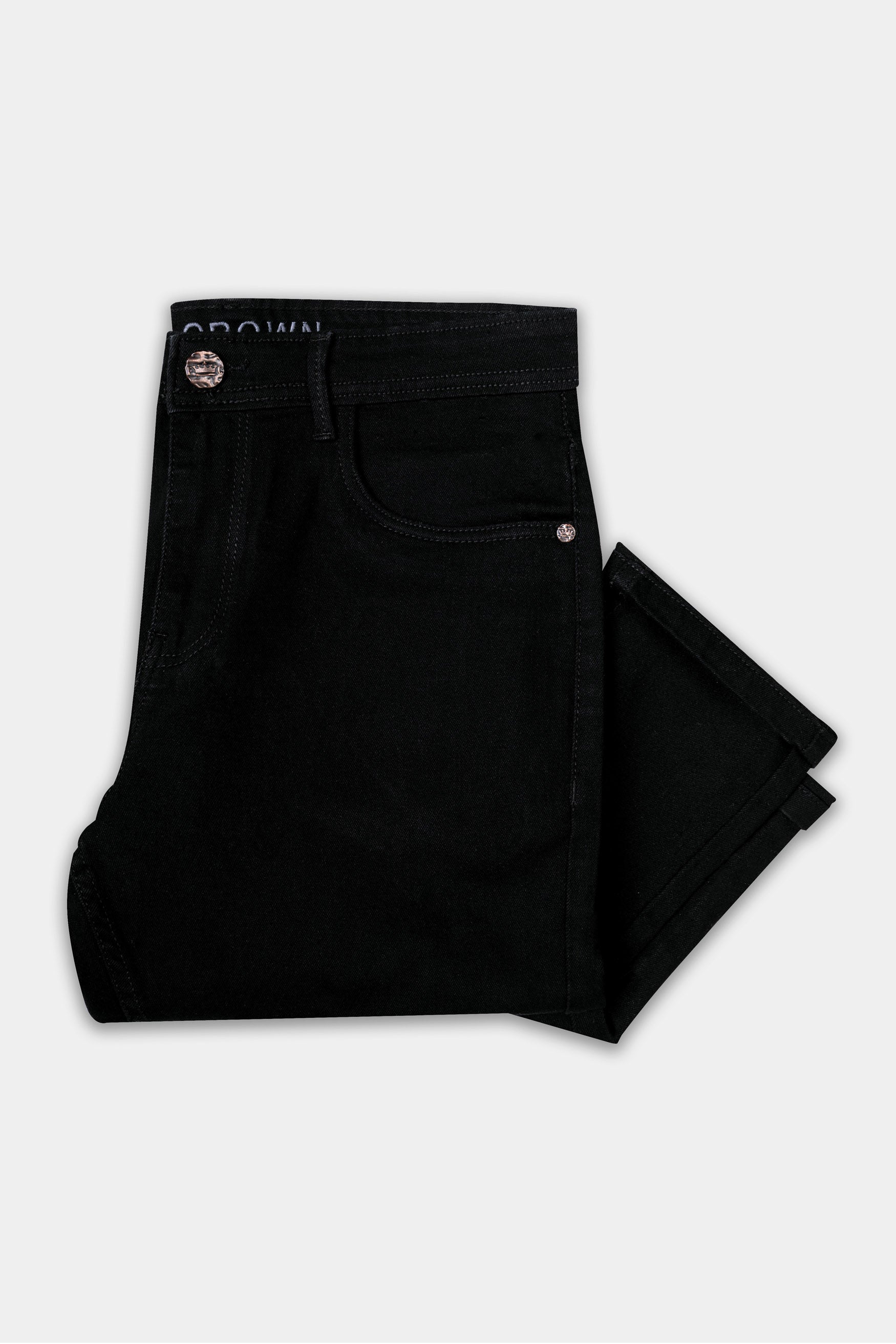 Jade Black Slim Fit Clean Look Stretchable Denim