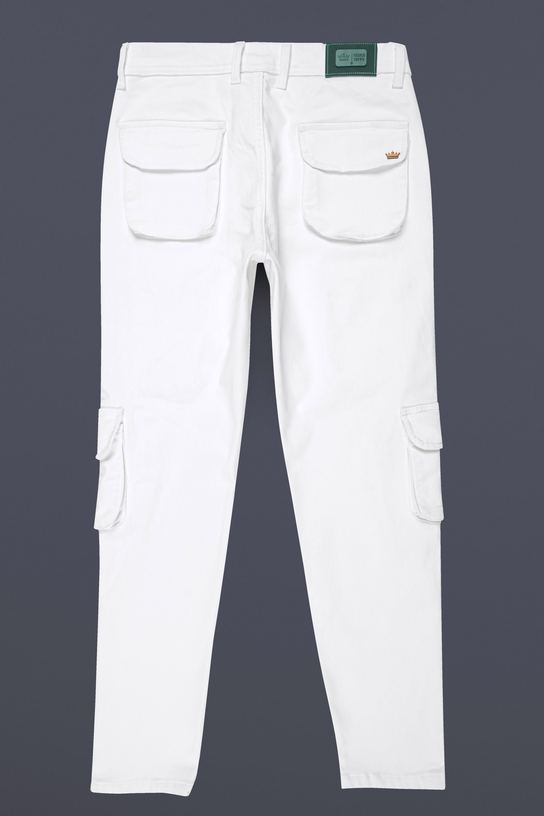 Bright White Rinse Wash Stretchable Cargo Denim