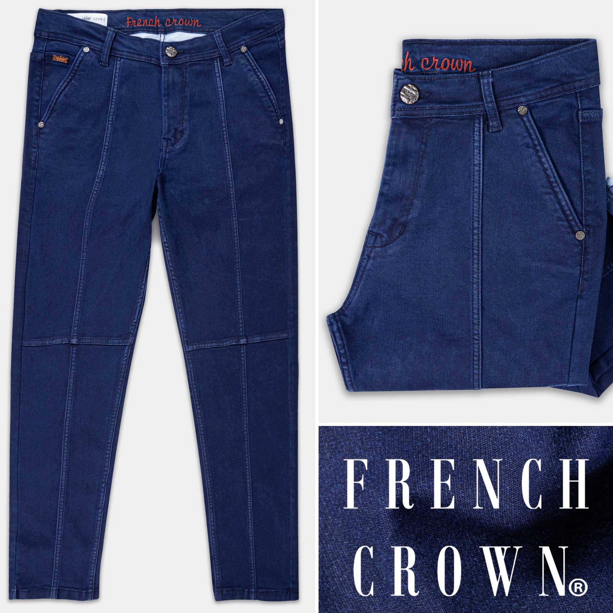 Nile Blue Rinse Slim Fit Mid-Rise Clean Look Denim Jeans