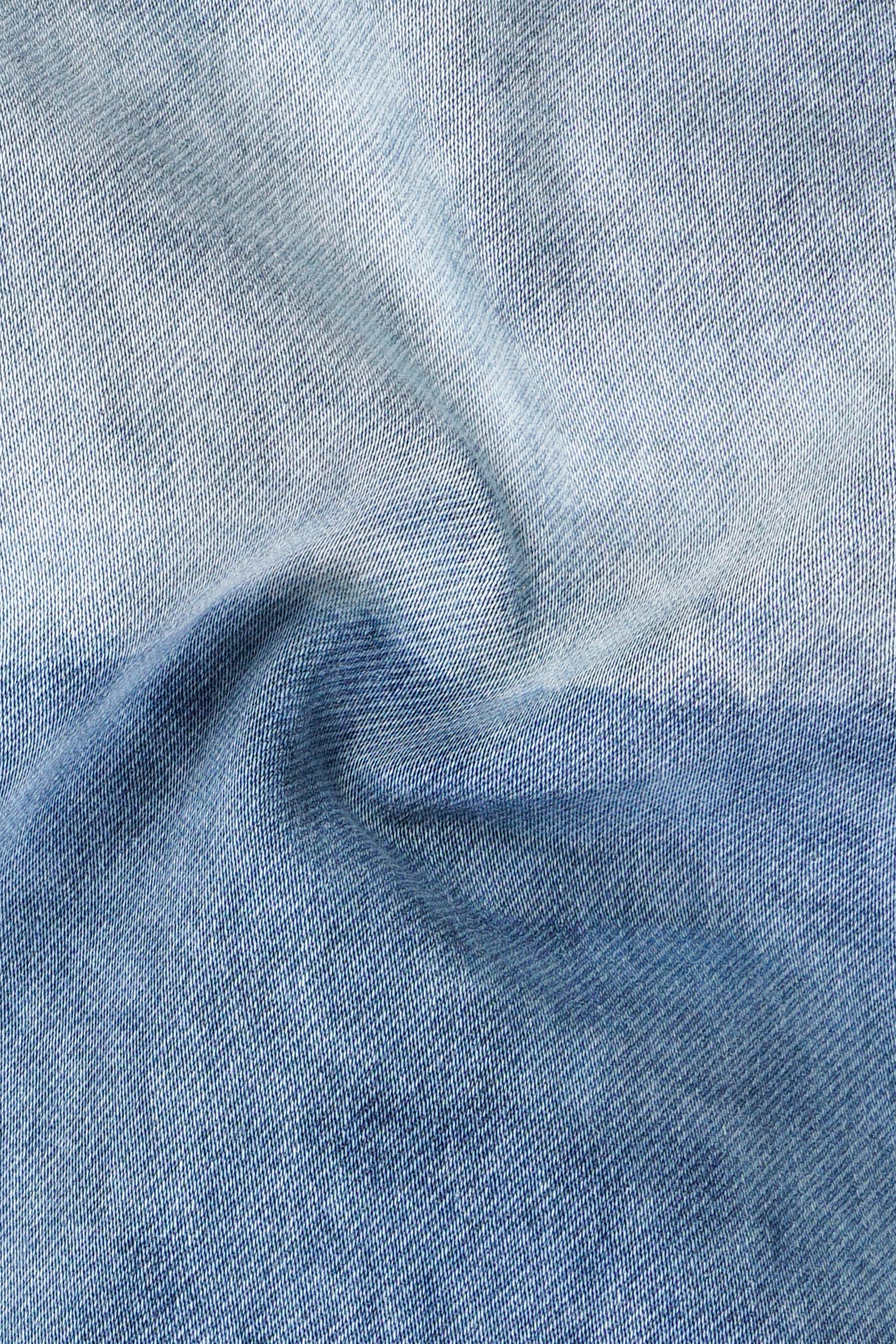 Iron Blue and Half Pastel Blue Whiskering Wash Denim