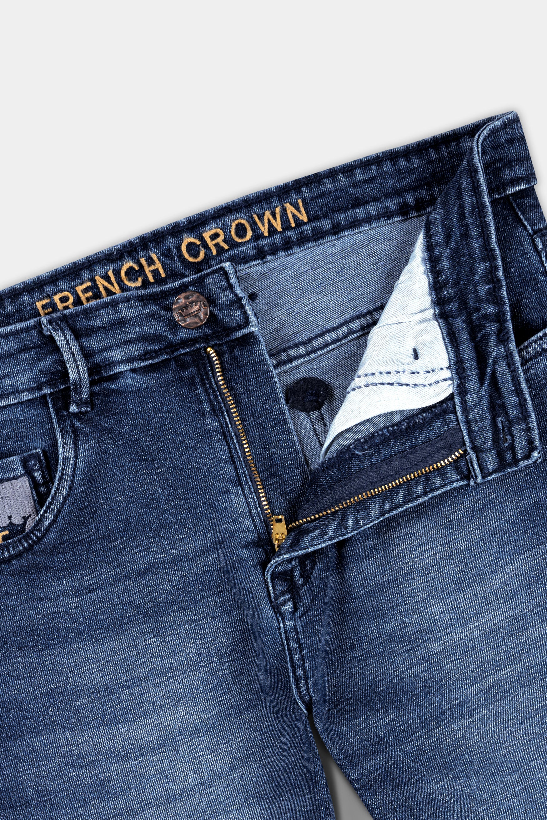 Nile Blue stone wash stretchable denim