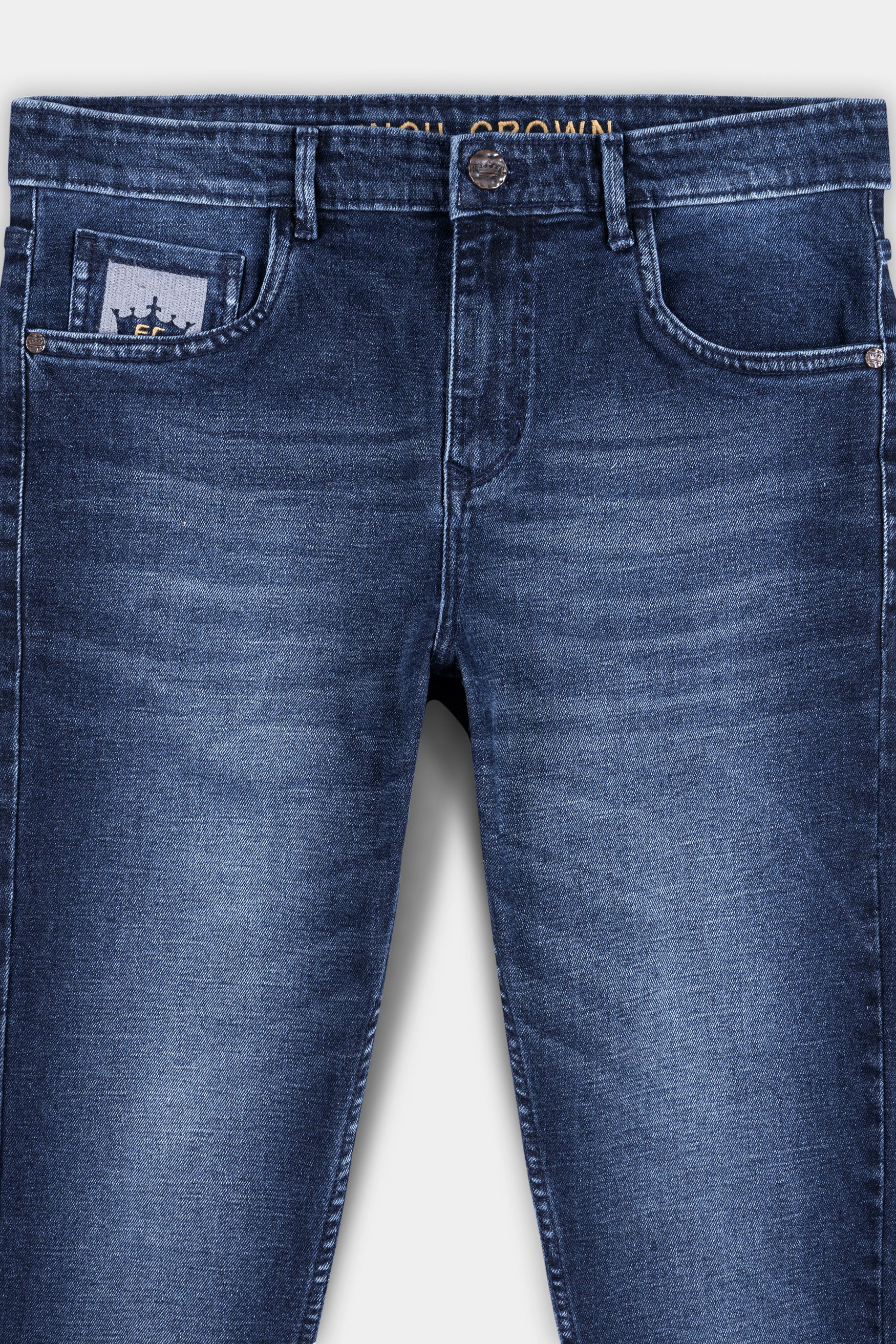 Blue Whiskering Wash Stretchable Denim