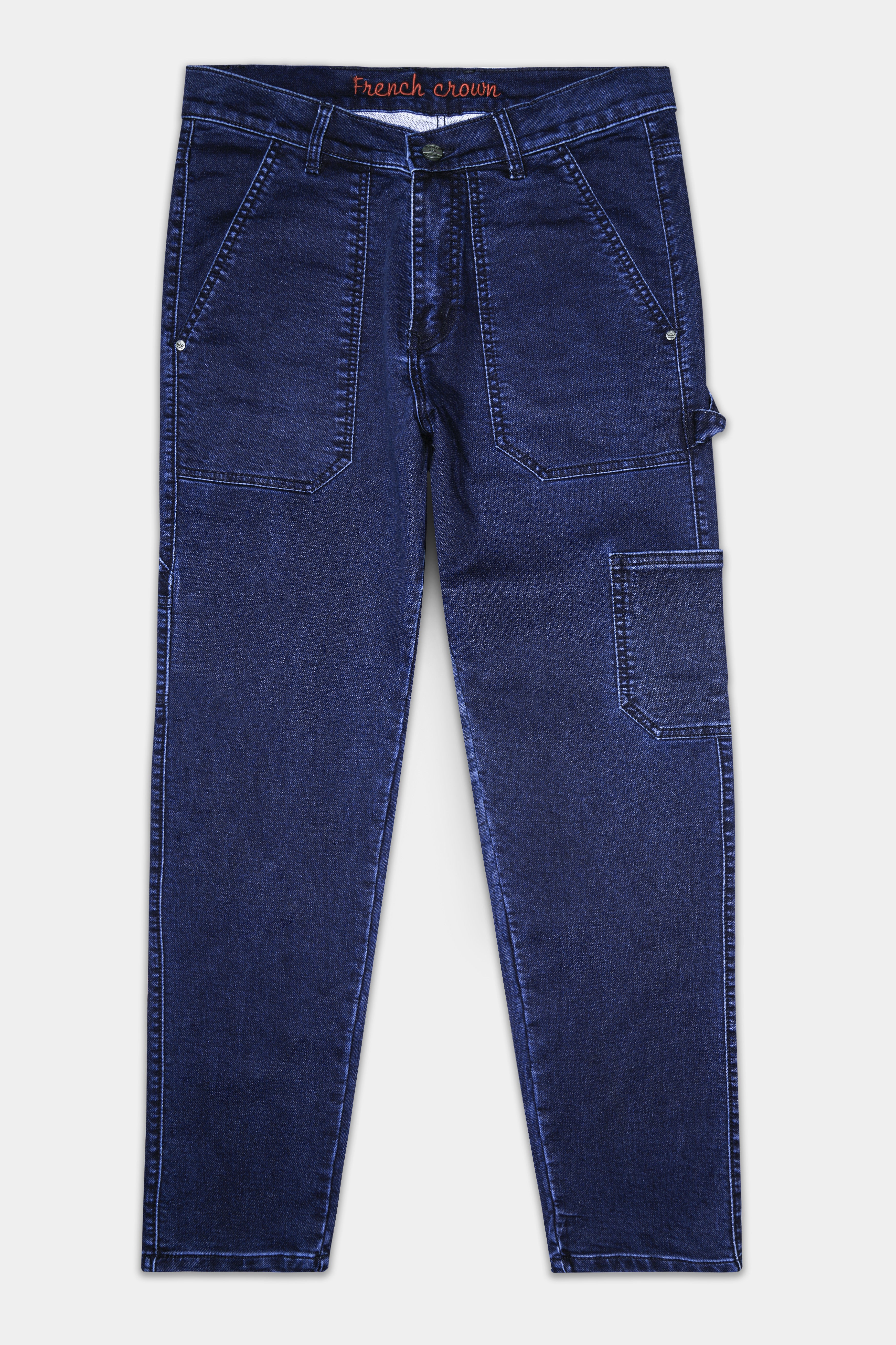 Berry Blue Clean Look Stretchable Denim