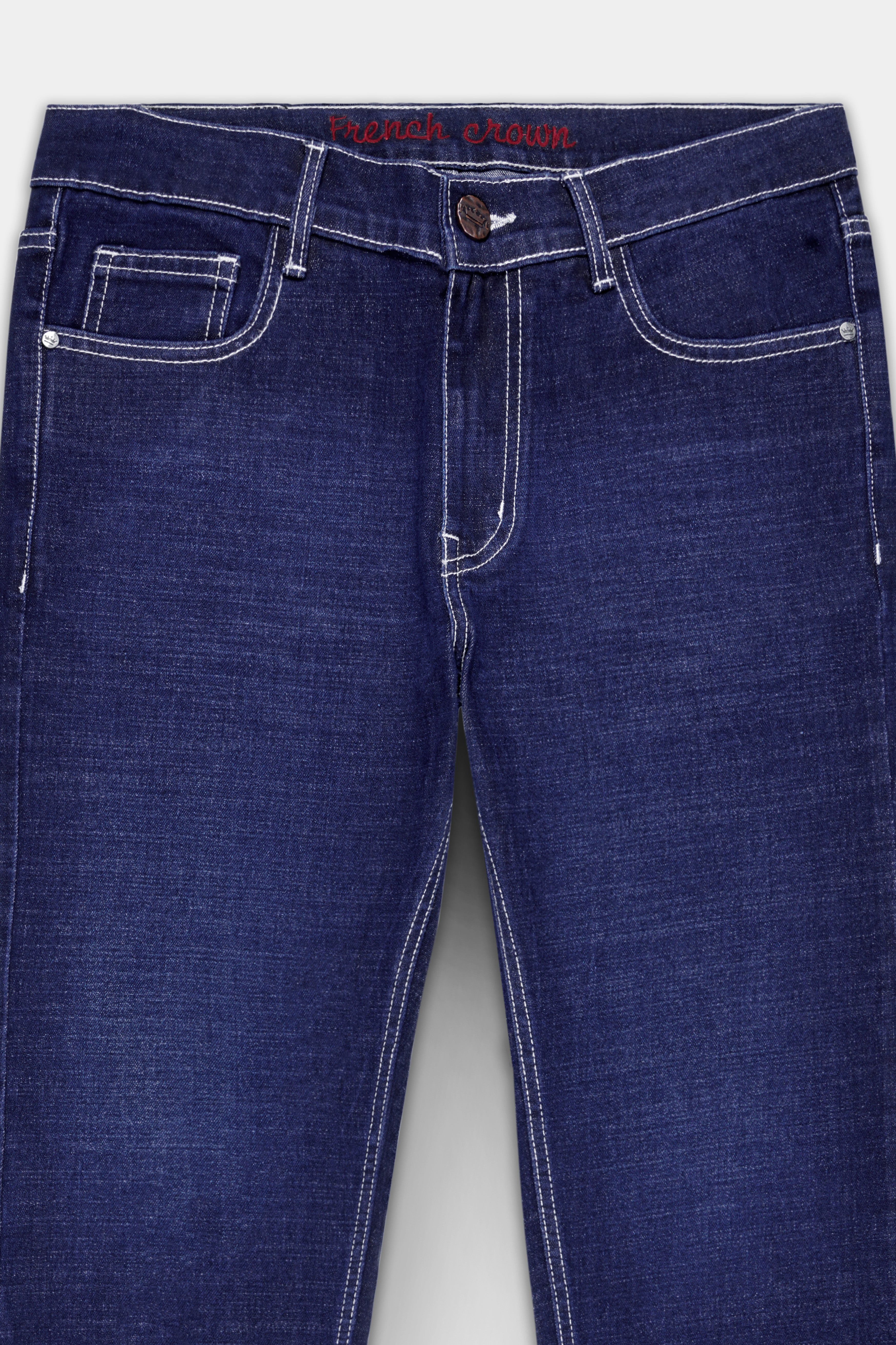 Bluenique-Lapis Blue Whiskering Washed Stretchable Denim