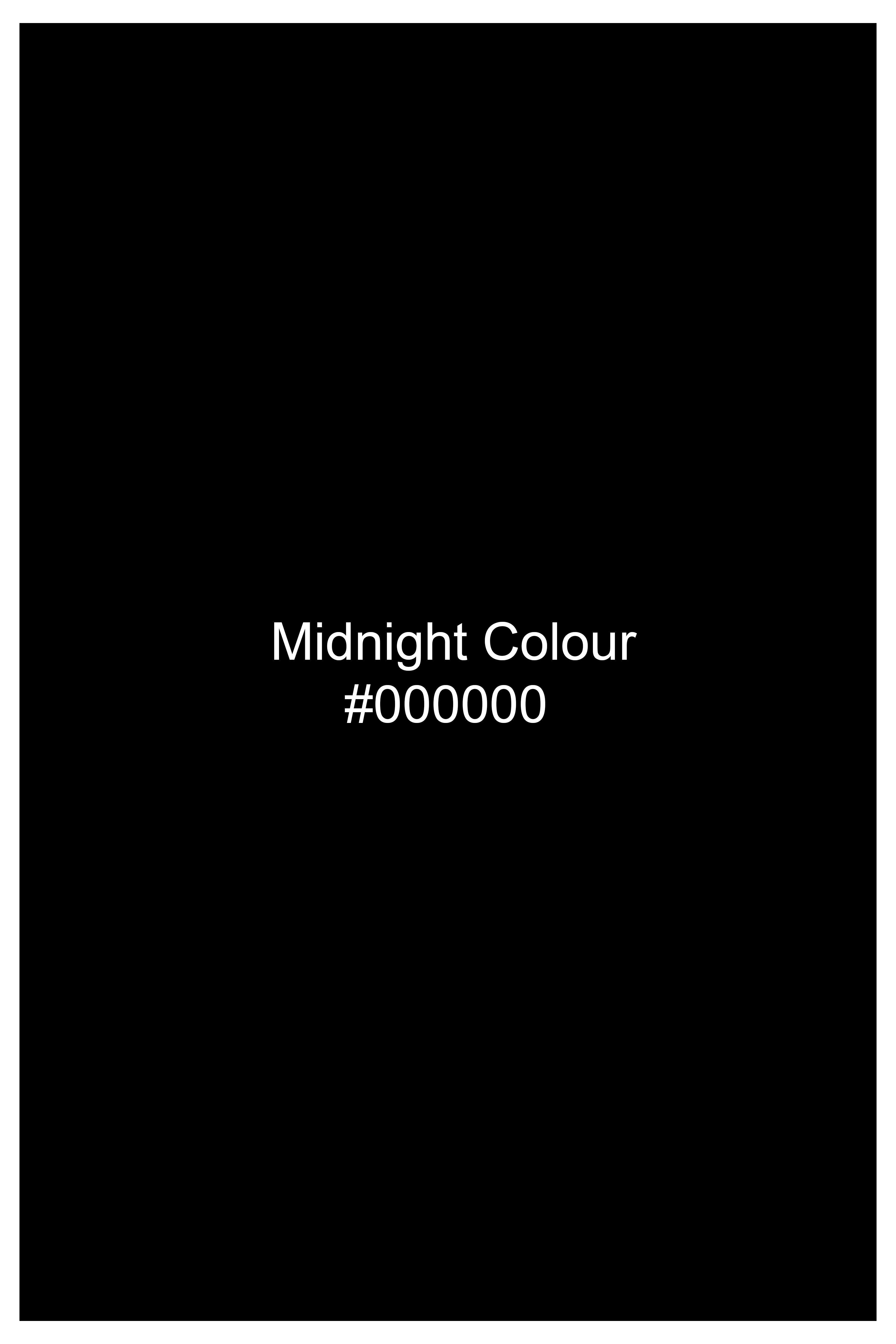 Noir-Midnight Black Clean Look Stretchable Cargo Denim