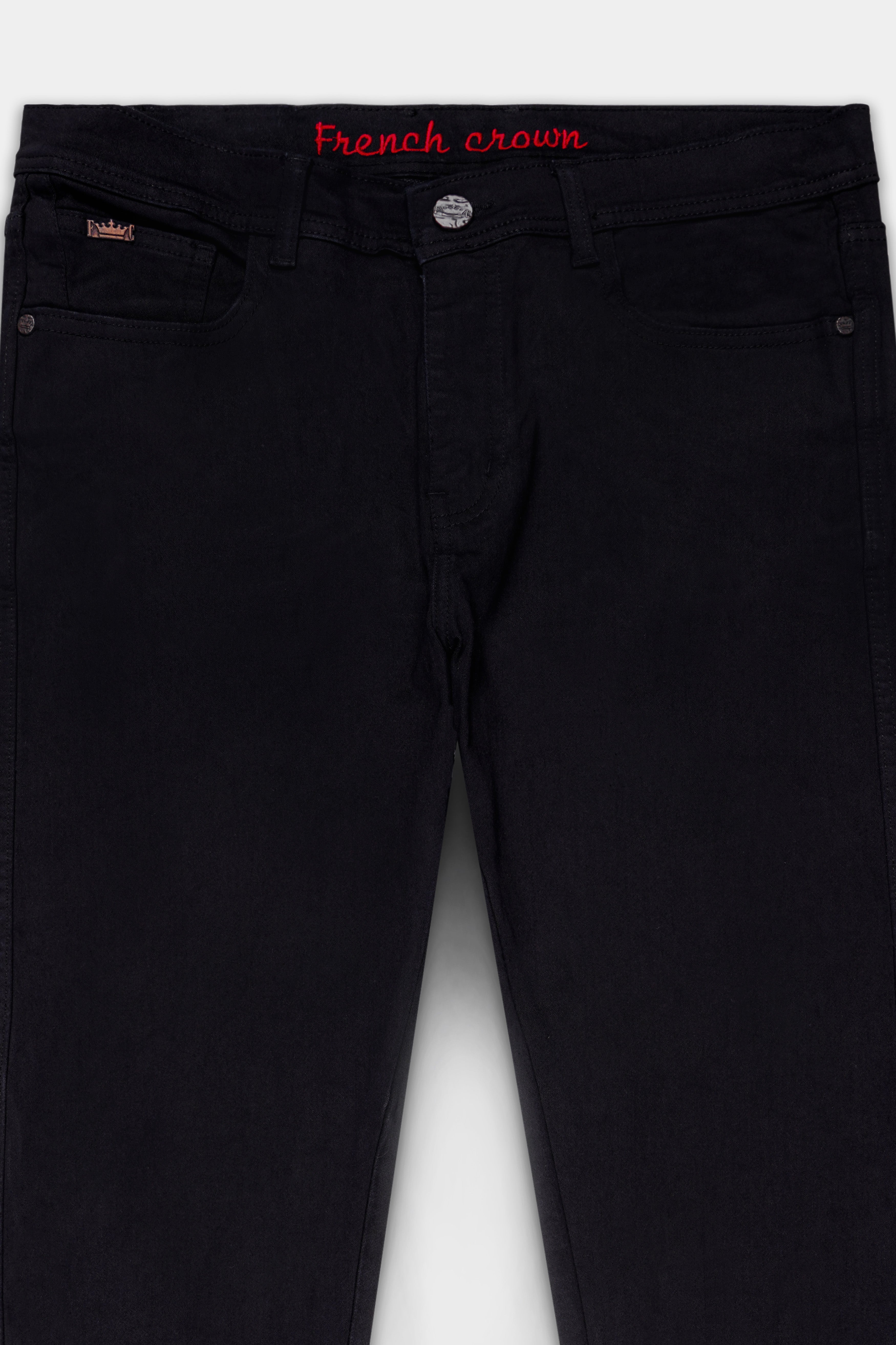 Volcra-Cinder Black Clean Look Stretchable Denim