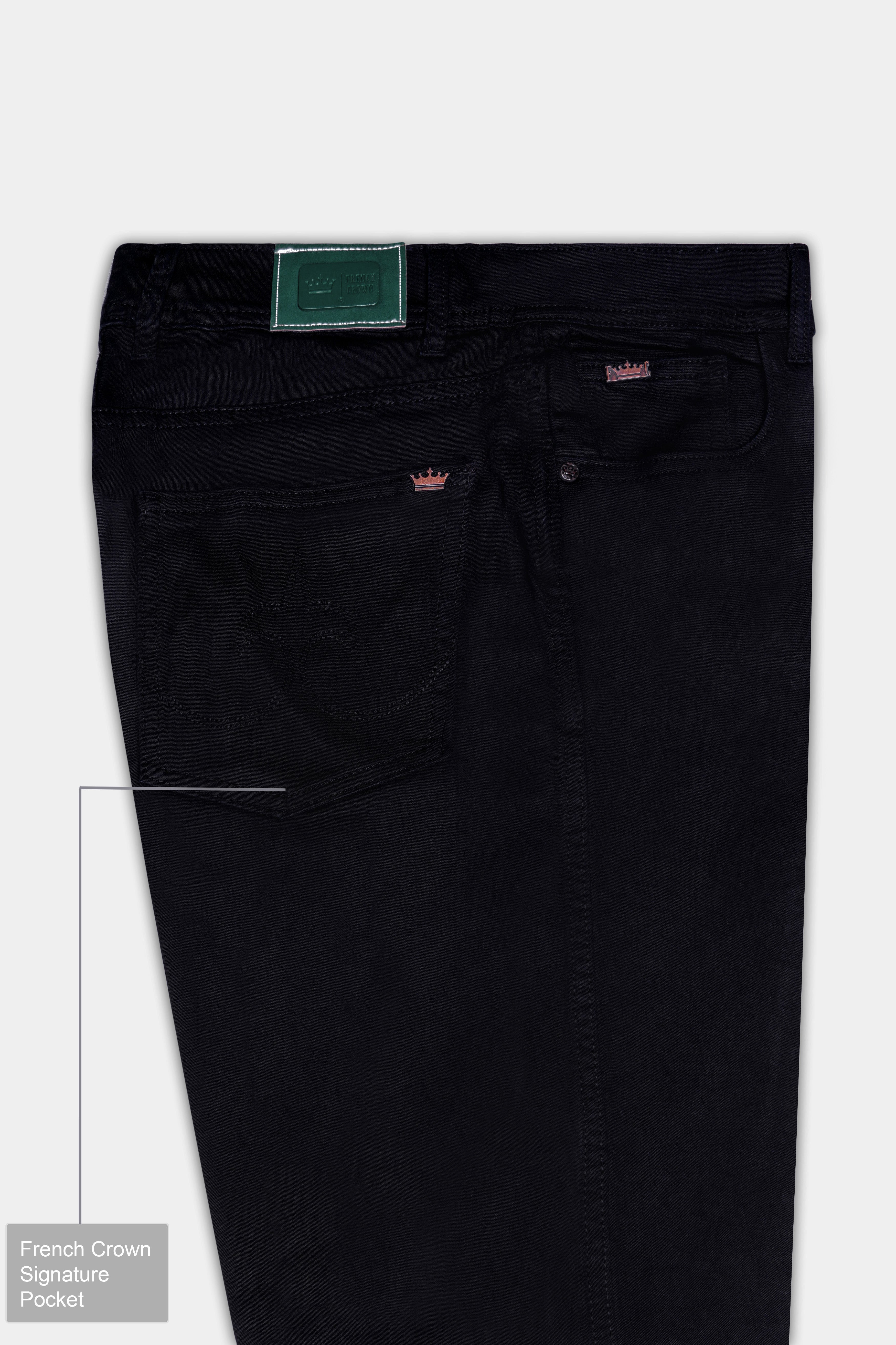 Volcra-Cinder Black Clean Look Stretchable Denim