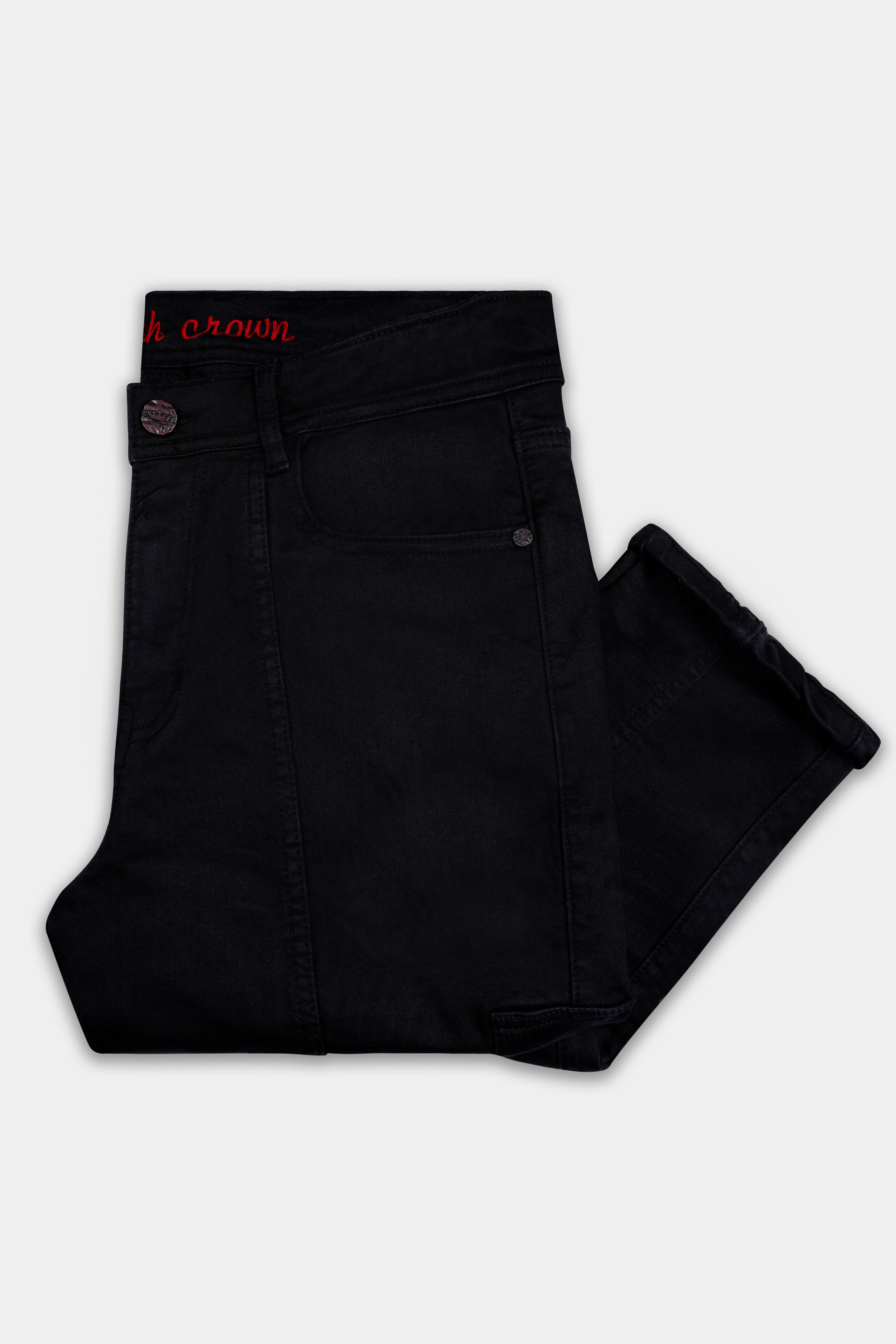 Prowla-Jaguar Black Clean Look Stretchable Cargo Denim