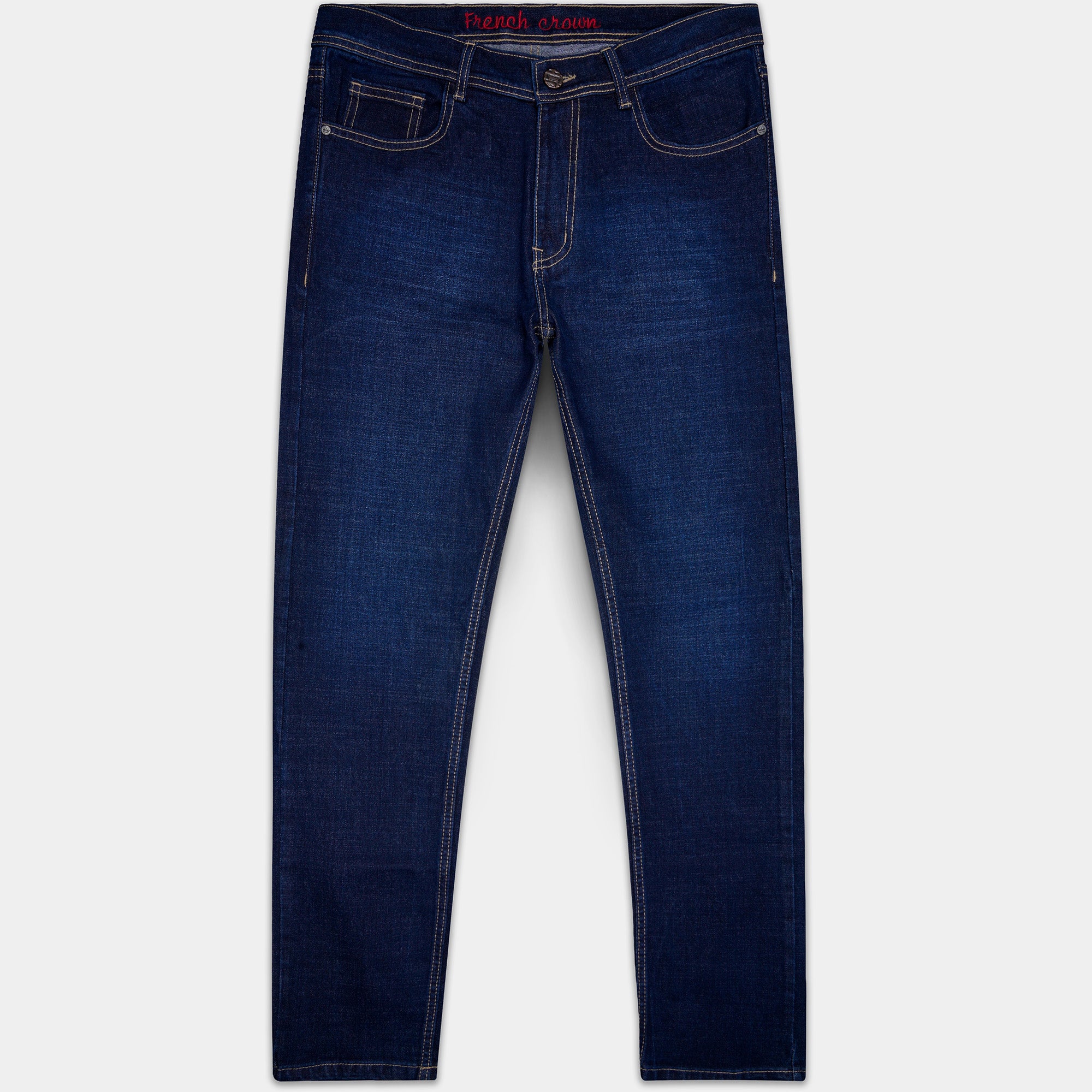 Whisden-Admiral Blue Regular Fit Mid-Rise Clean Look Denim Jeans