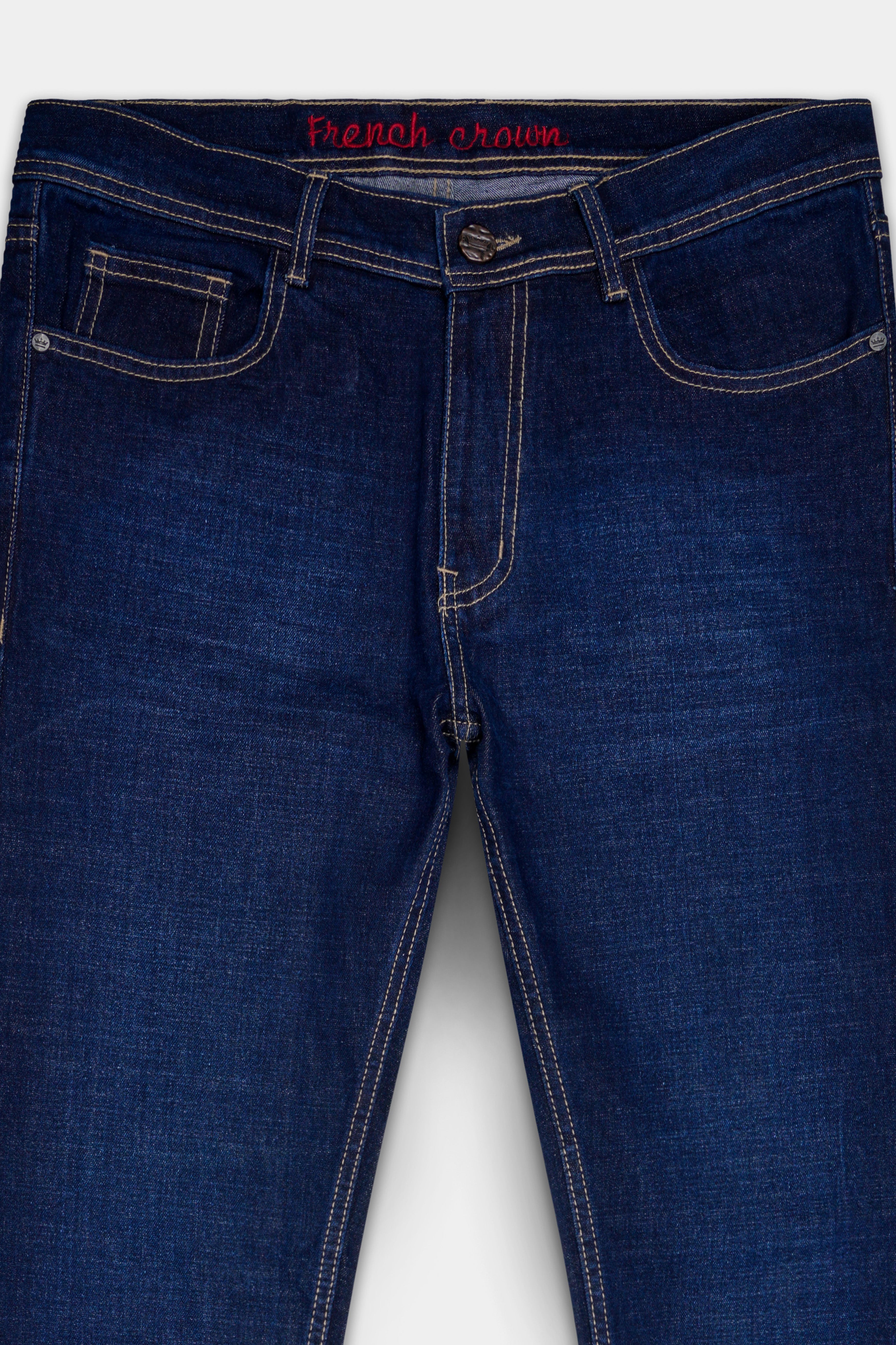 Whisden-Admiral Blue Whiskering Washed Stretchable Denim