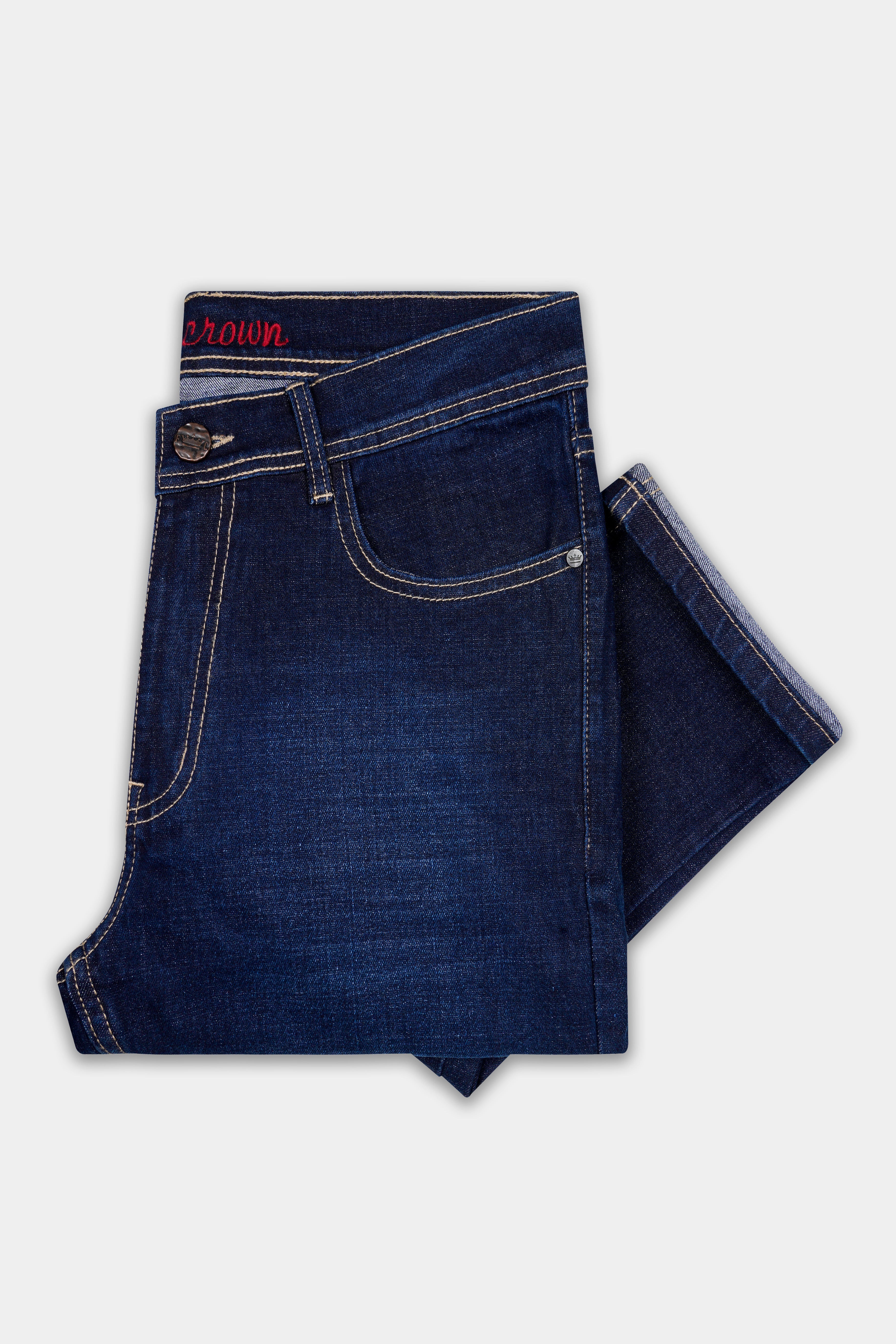 Whisden-Admiral Blue Whiskering Washed Stretchable Denim