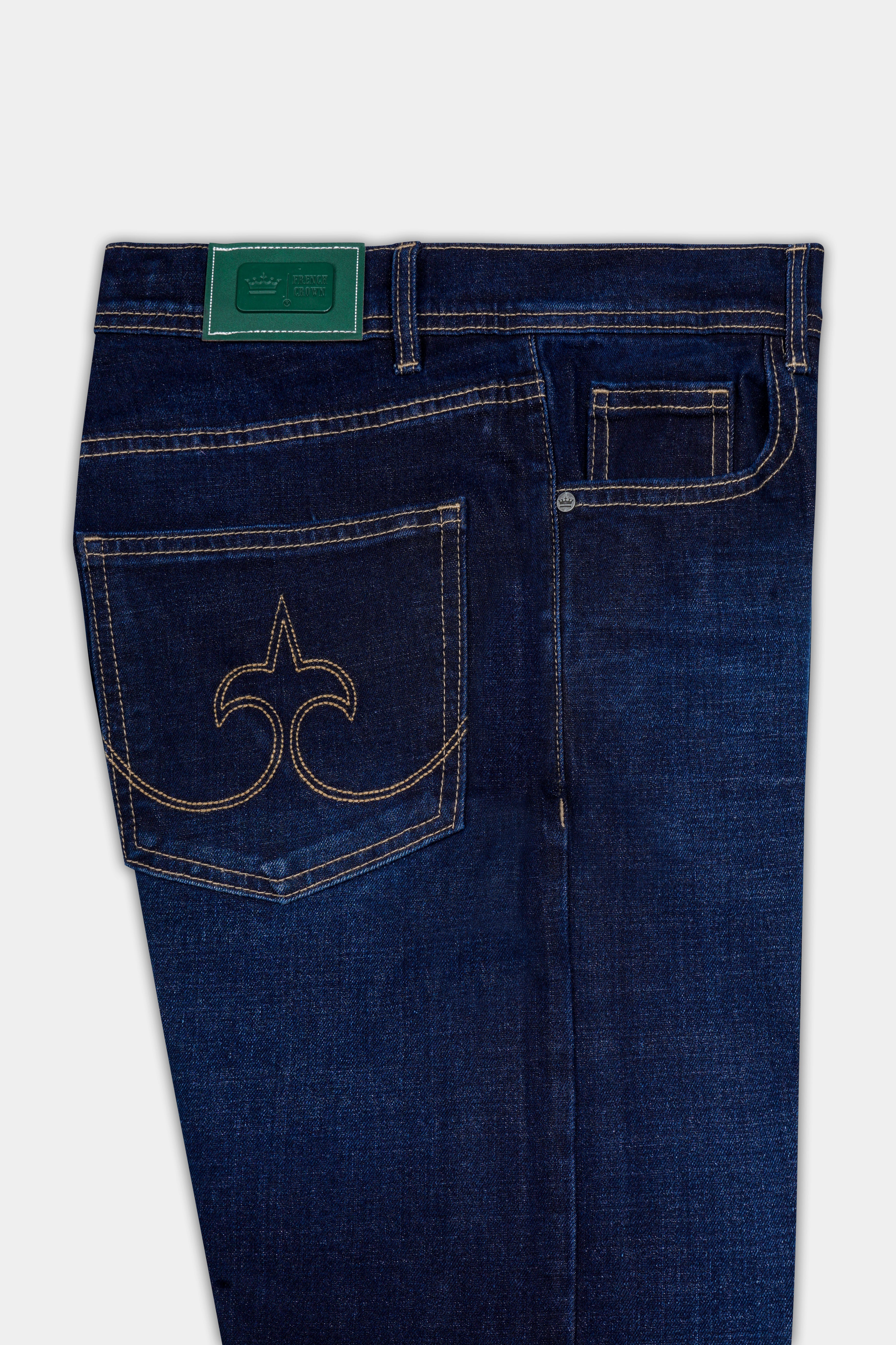 Whisden-Admiral Blue Whiskering Washed Stretchable Denim