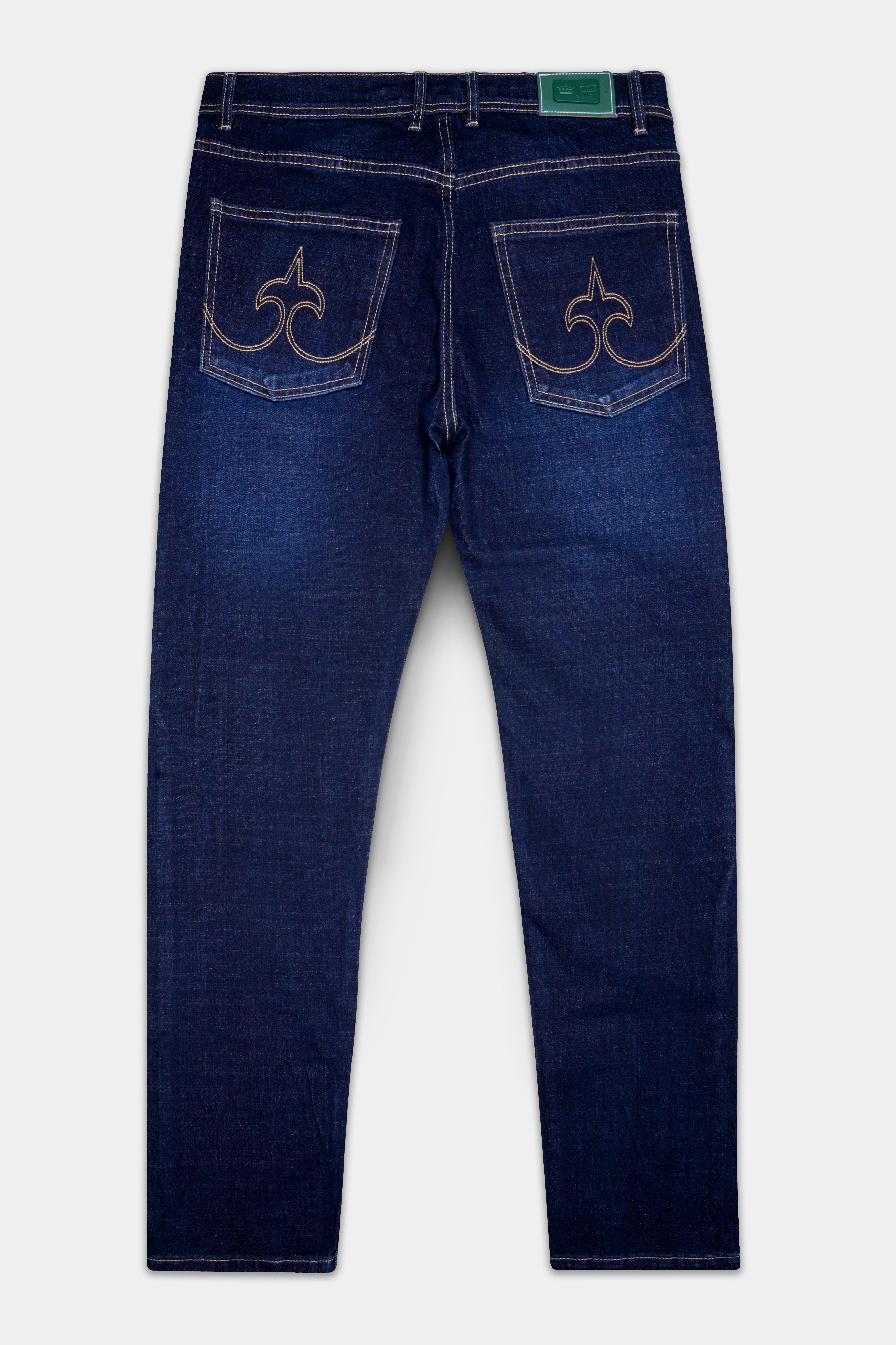 Whisden-Admiral Blue Whiskering Washed Stretchable Denim