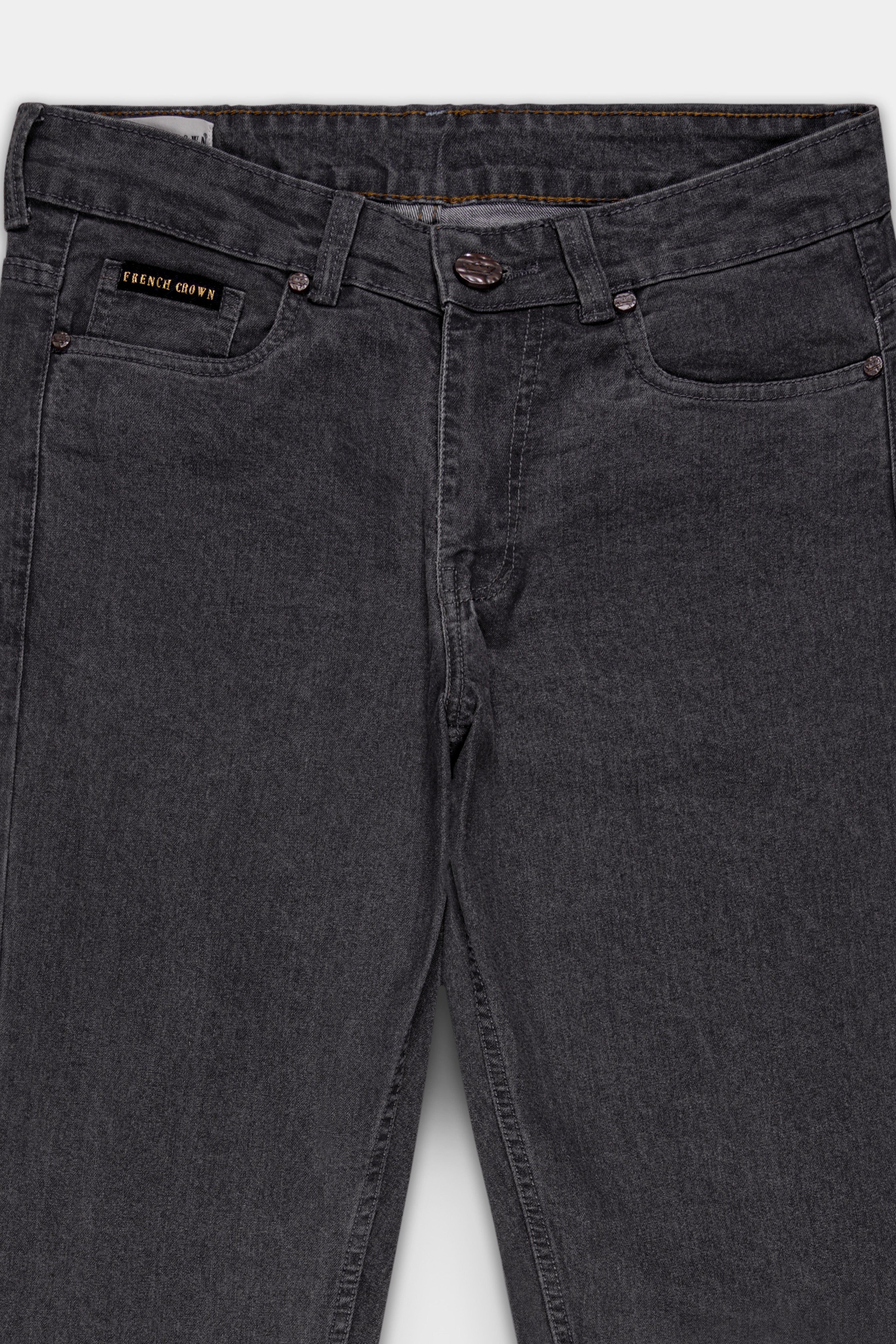 Fuscous Gray Slim Fit Mid-Rise Clean Look Stretchable Denim