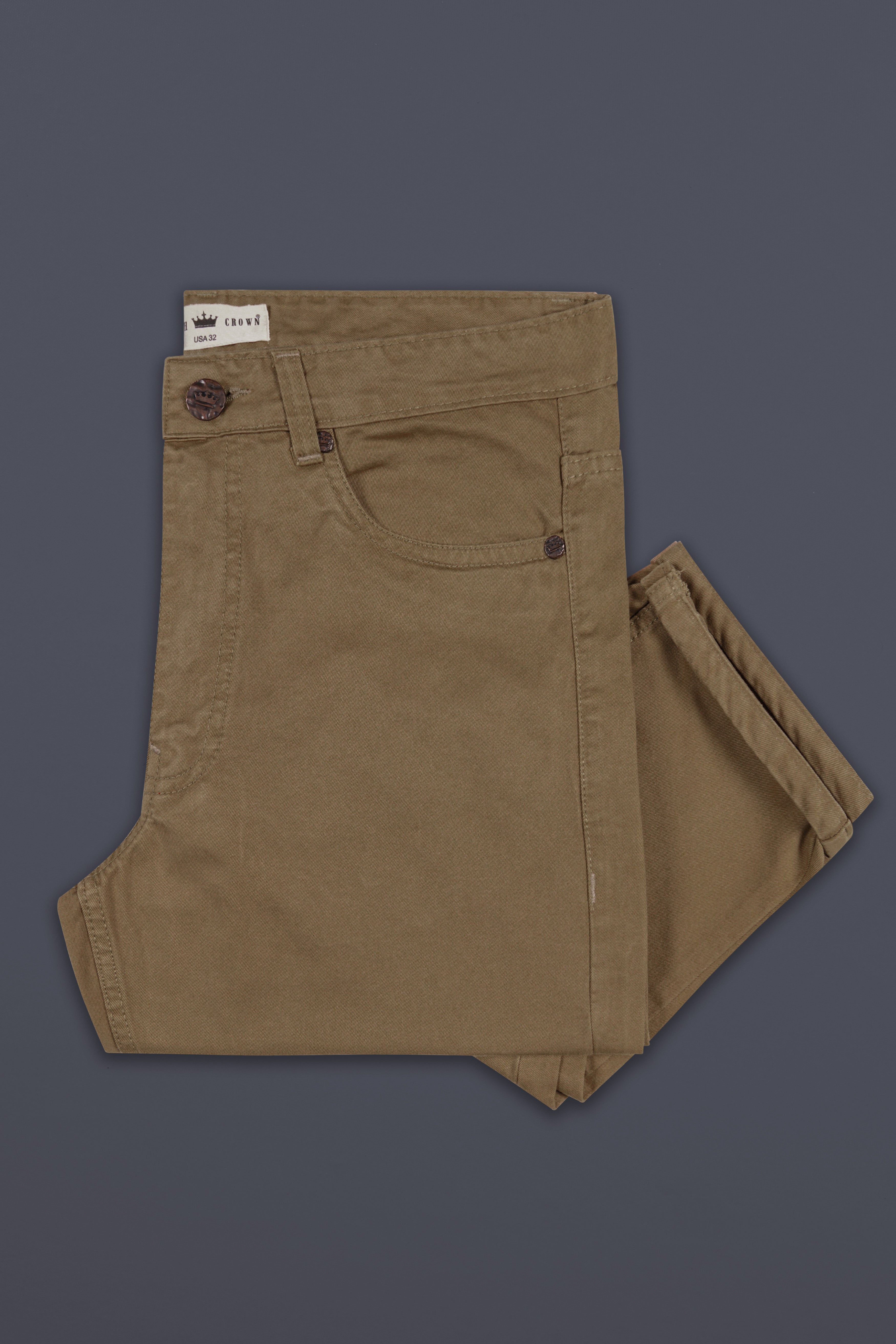 Shadow Brown Slim Fit Mid-Rise Clean Look Stretchable Denim