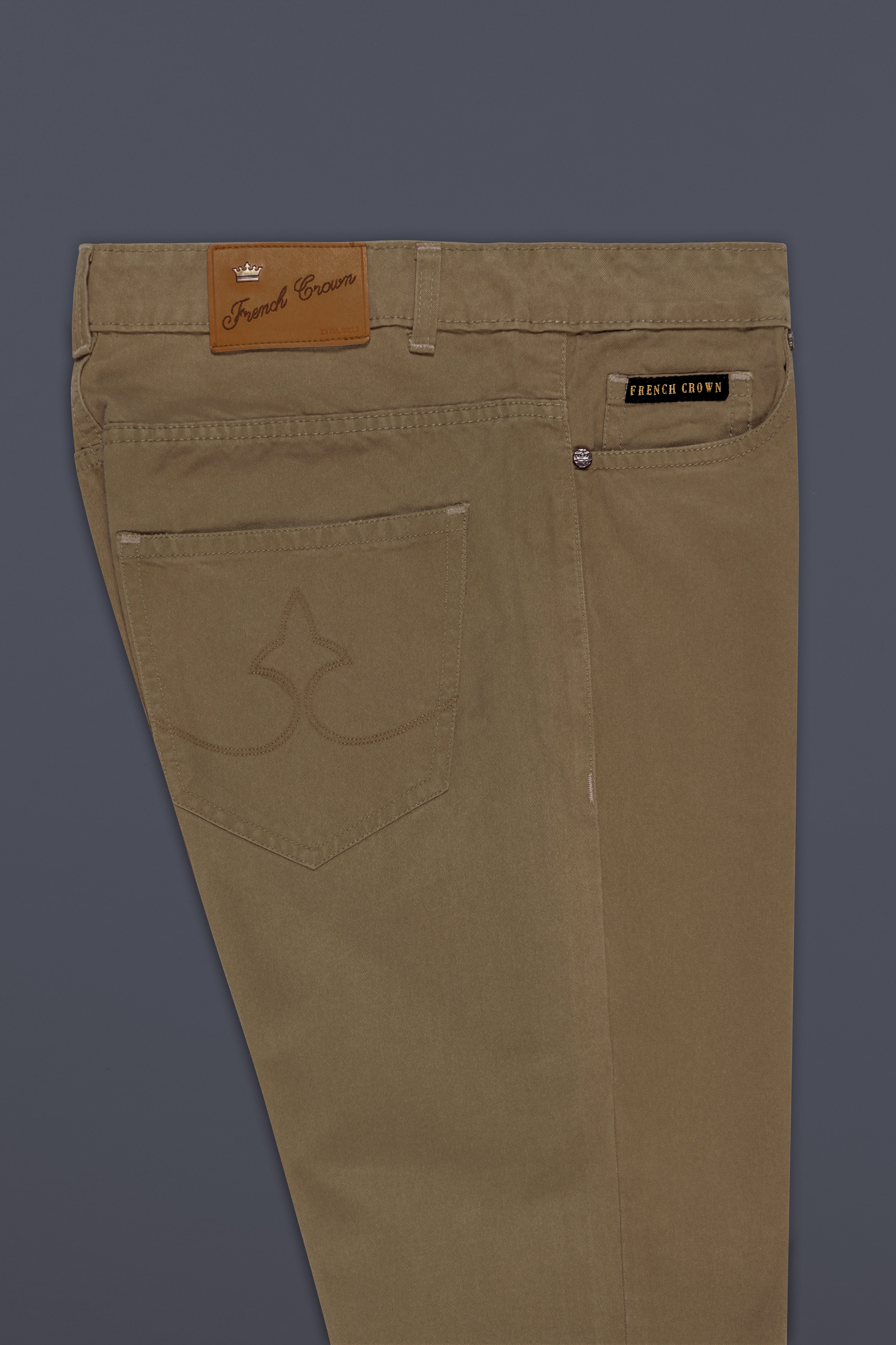 Shadow Brown Slim Fit Mid-Rise Clean Look Stretchable Denim