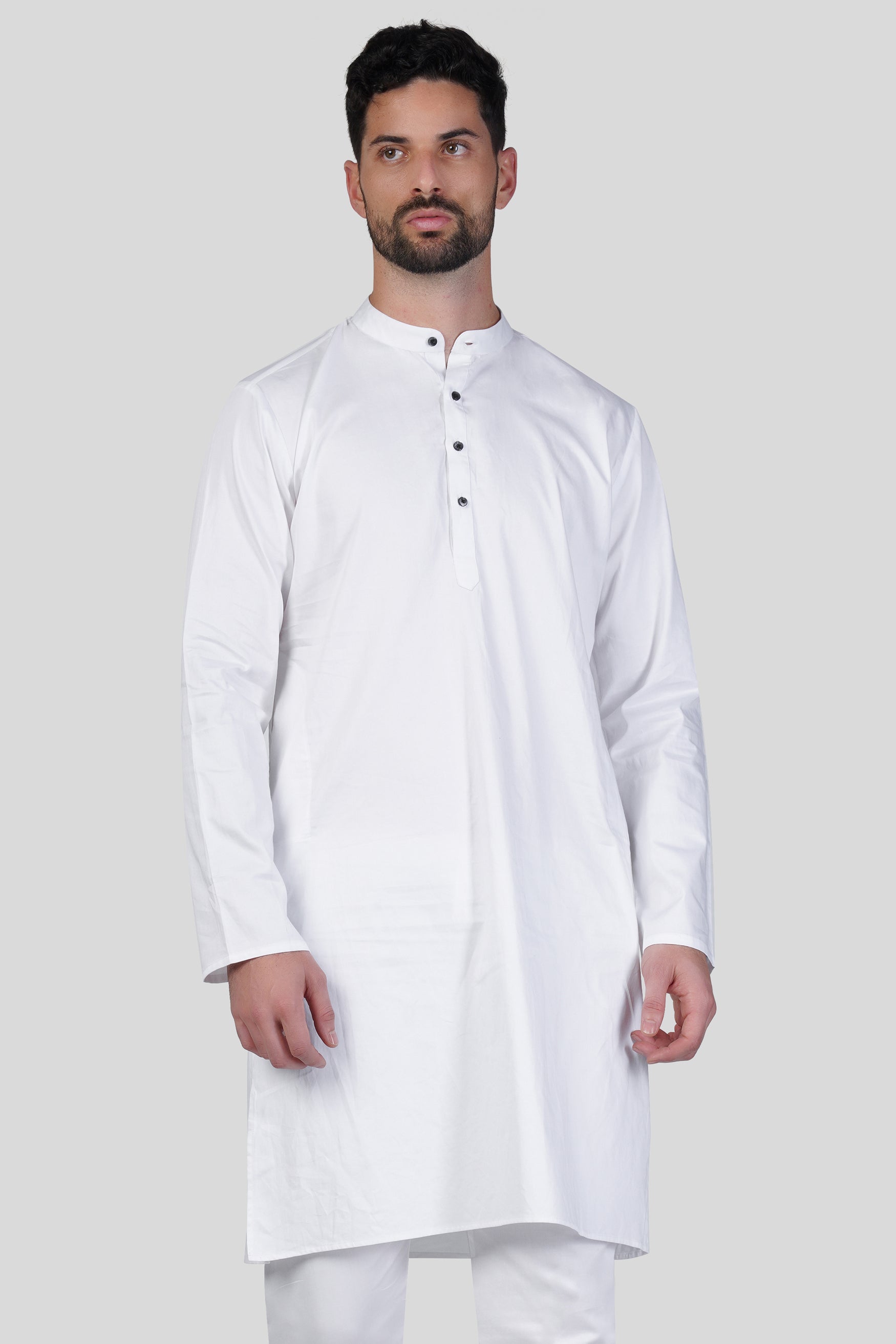 Bright White Subtle Sheen Super Soft Premium Cotton Kurta