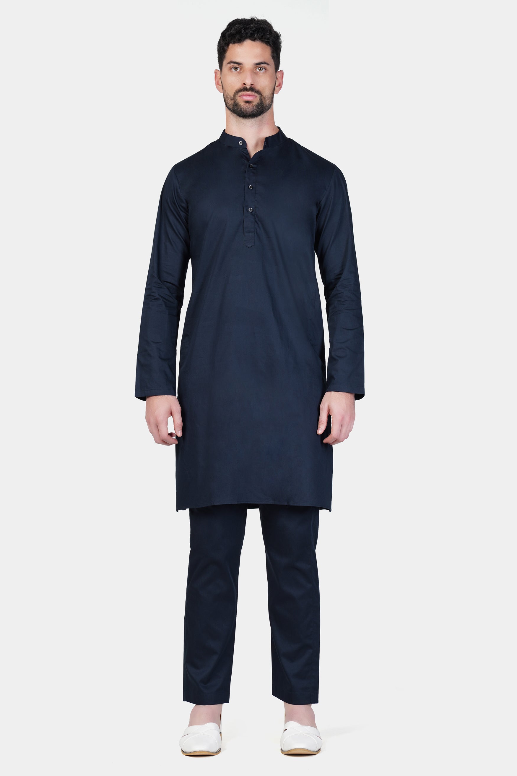 Baltic Sea Blue Subtle Sheen Super Soft Premium Cotton Kurta K025-SH041