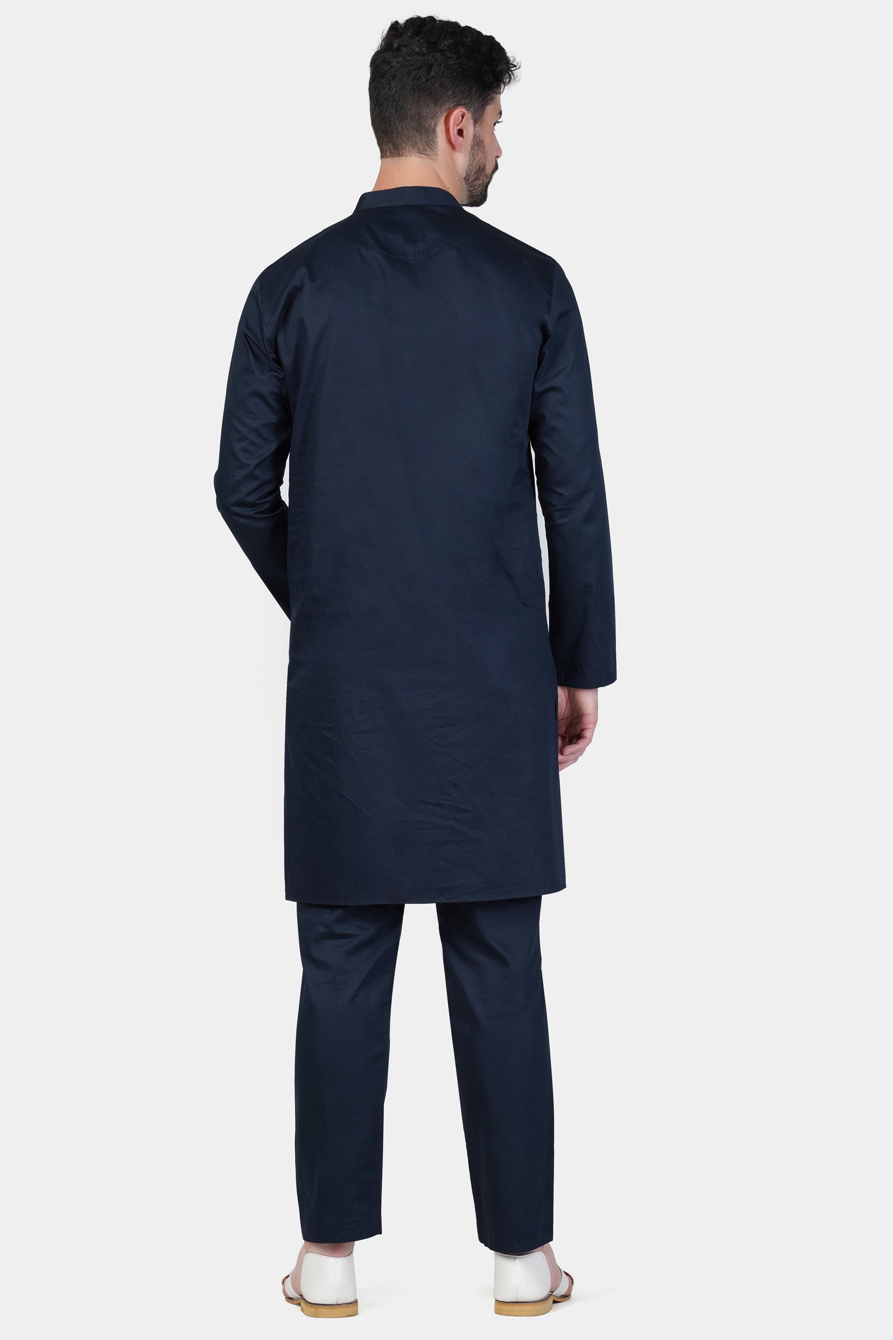 Baltic Sea Blue Subtle Sheen Super Soft Premium Cotton Kurta K025-SH041