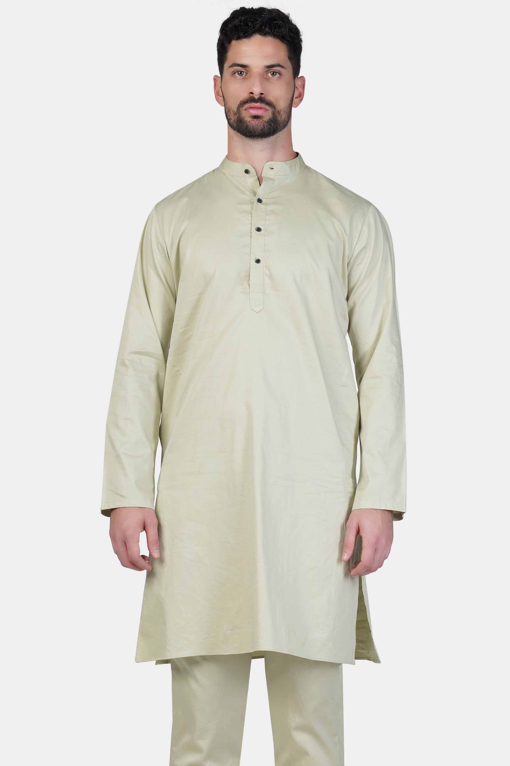 Coriander Green Subtle Sheen Super Soft Premium Cotton Kurta