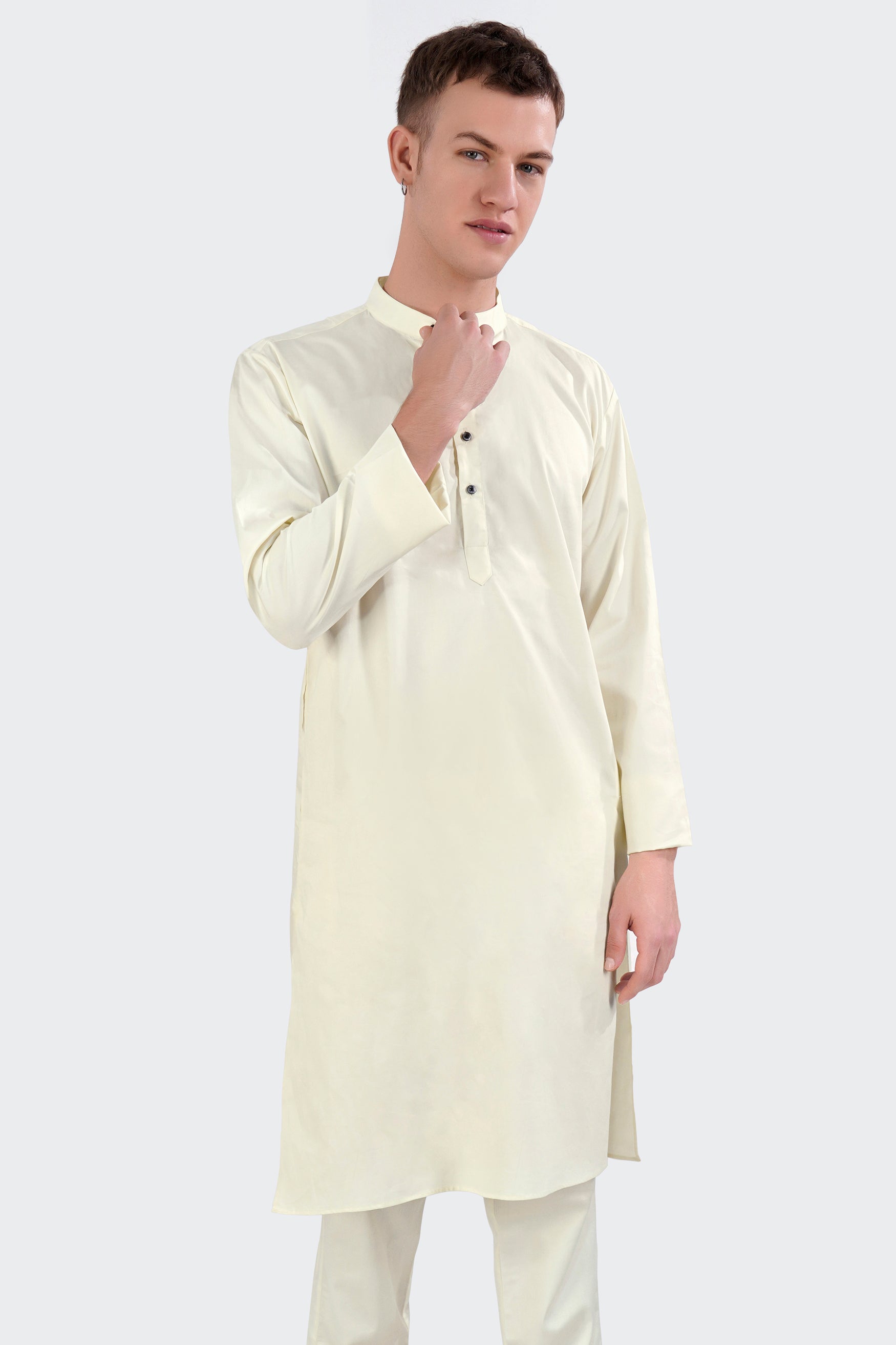 Merino Cream Subtle Sheen Super Soft Premium Cotton Kurta