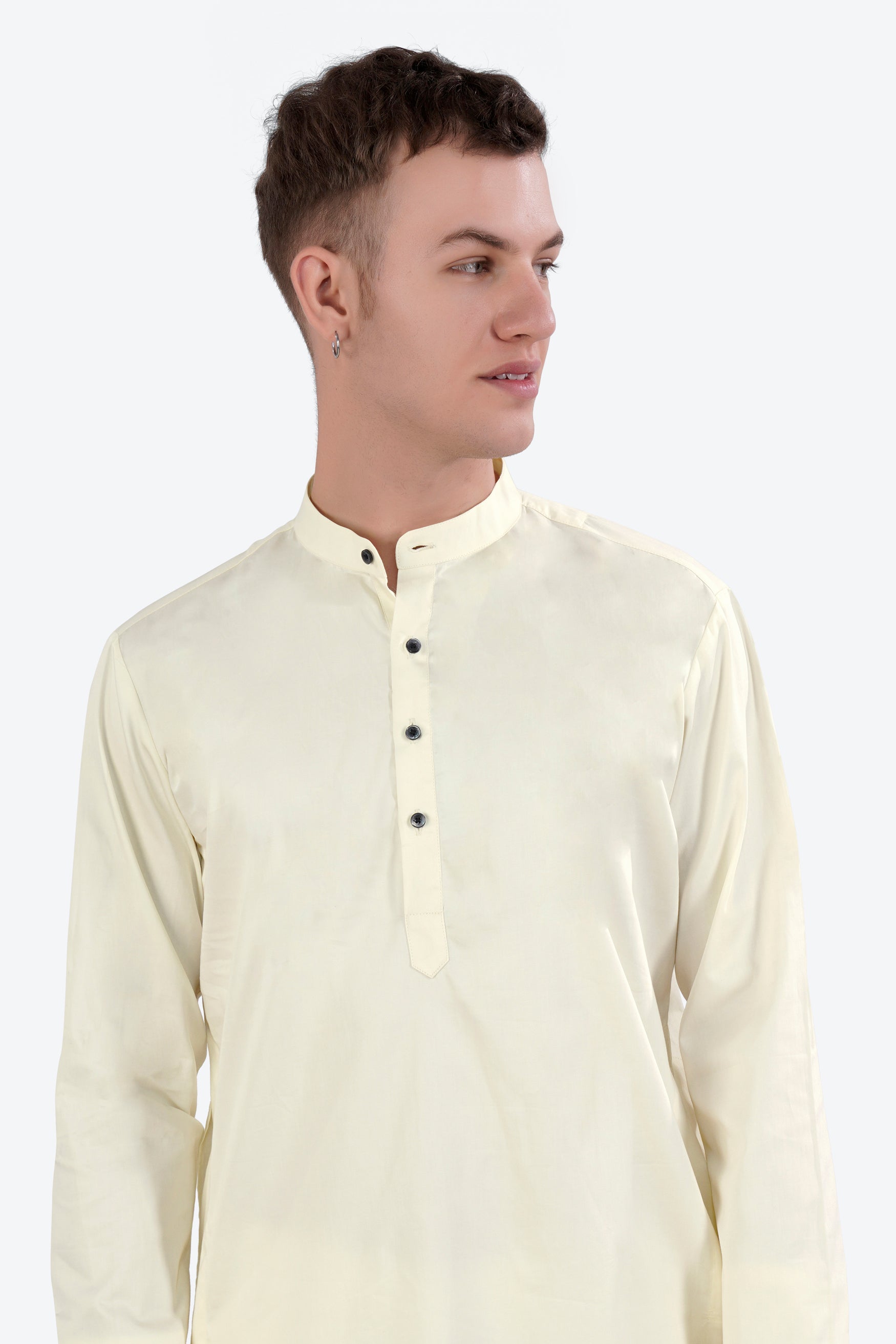 Merino Cream Subtle Sheen Super Soft Premium Cotton Kurta