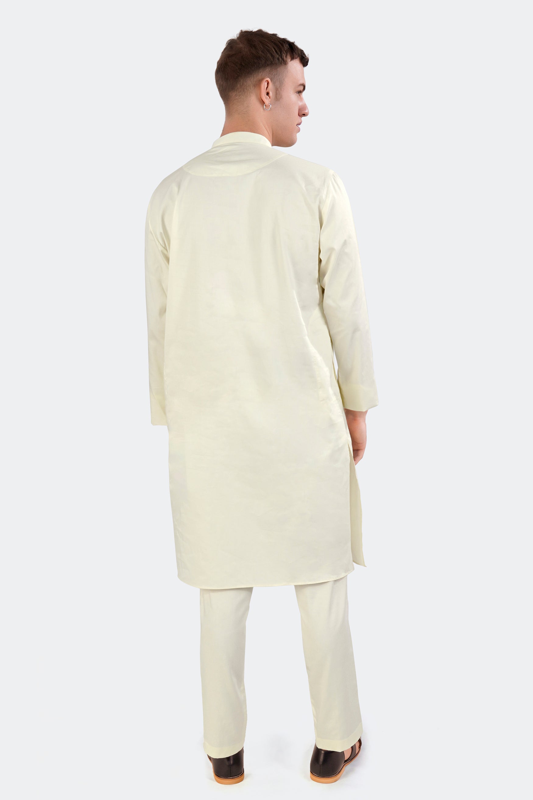Merino Cream Subtle Sheen Super Soft Premium Cotton Kurta