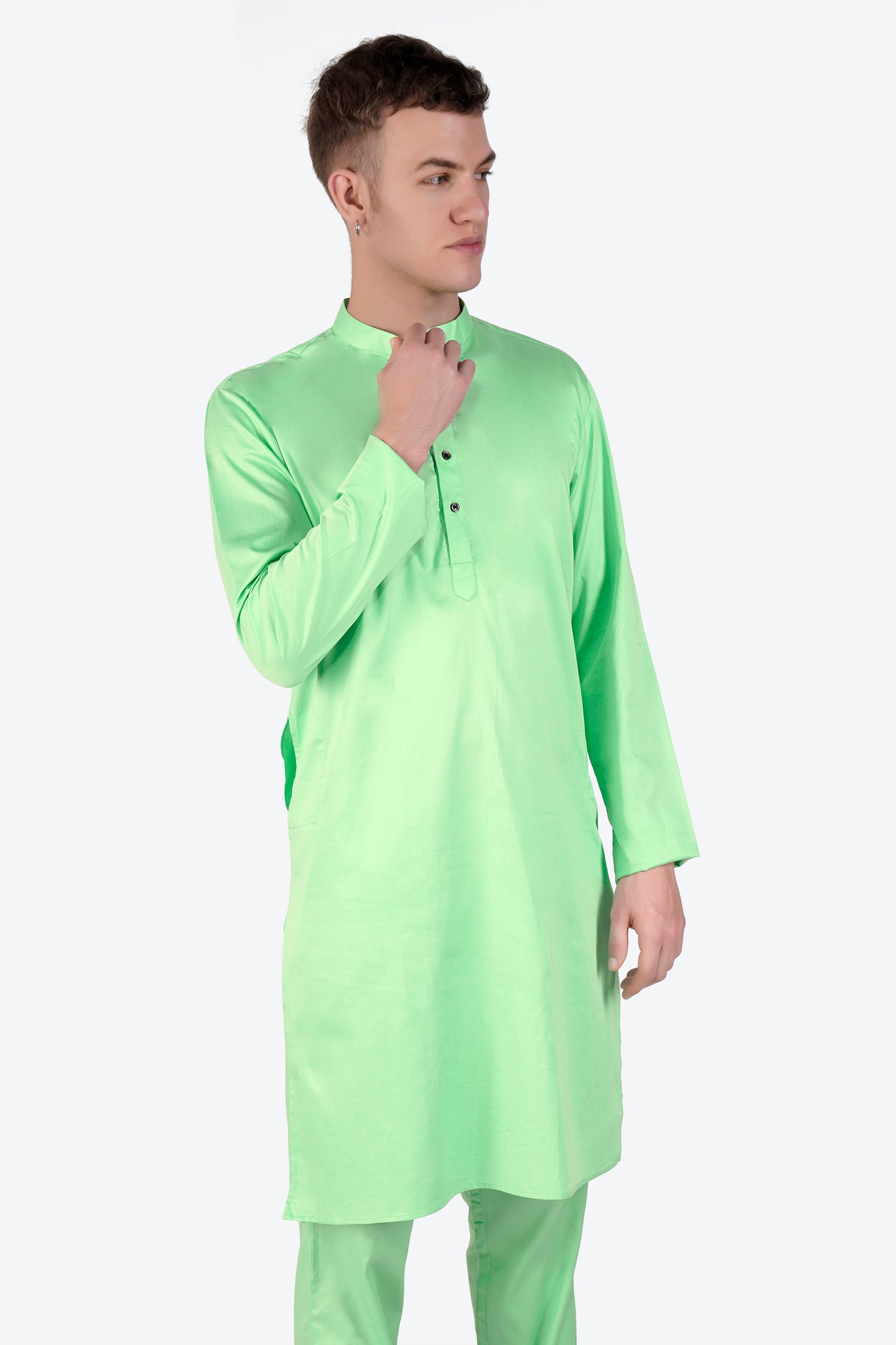 Celadon Green Subtle Sheen Super Soft Premium Cotton Kurta