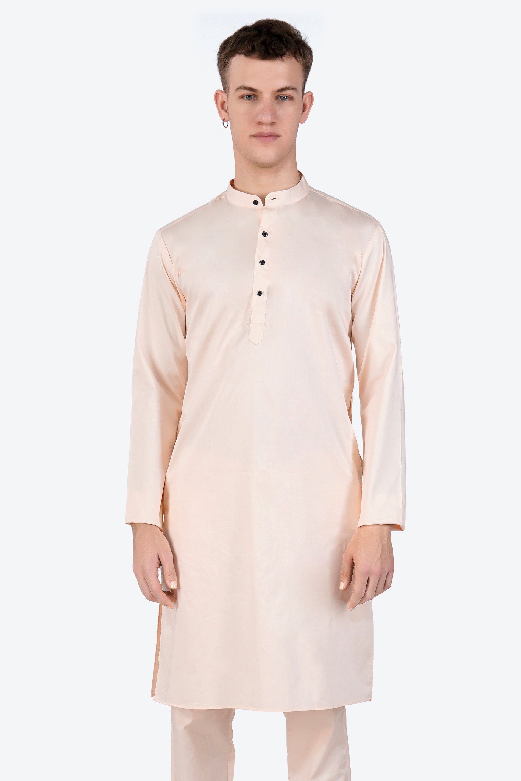 Gainsboro Peach Subtle Sheen Super Soft Premium Cotton Kurta